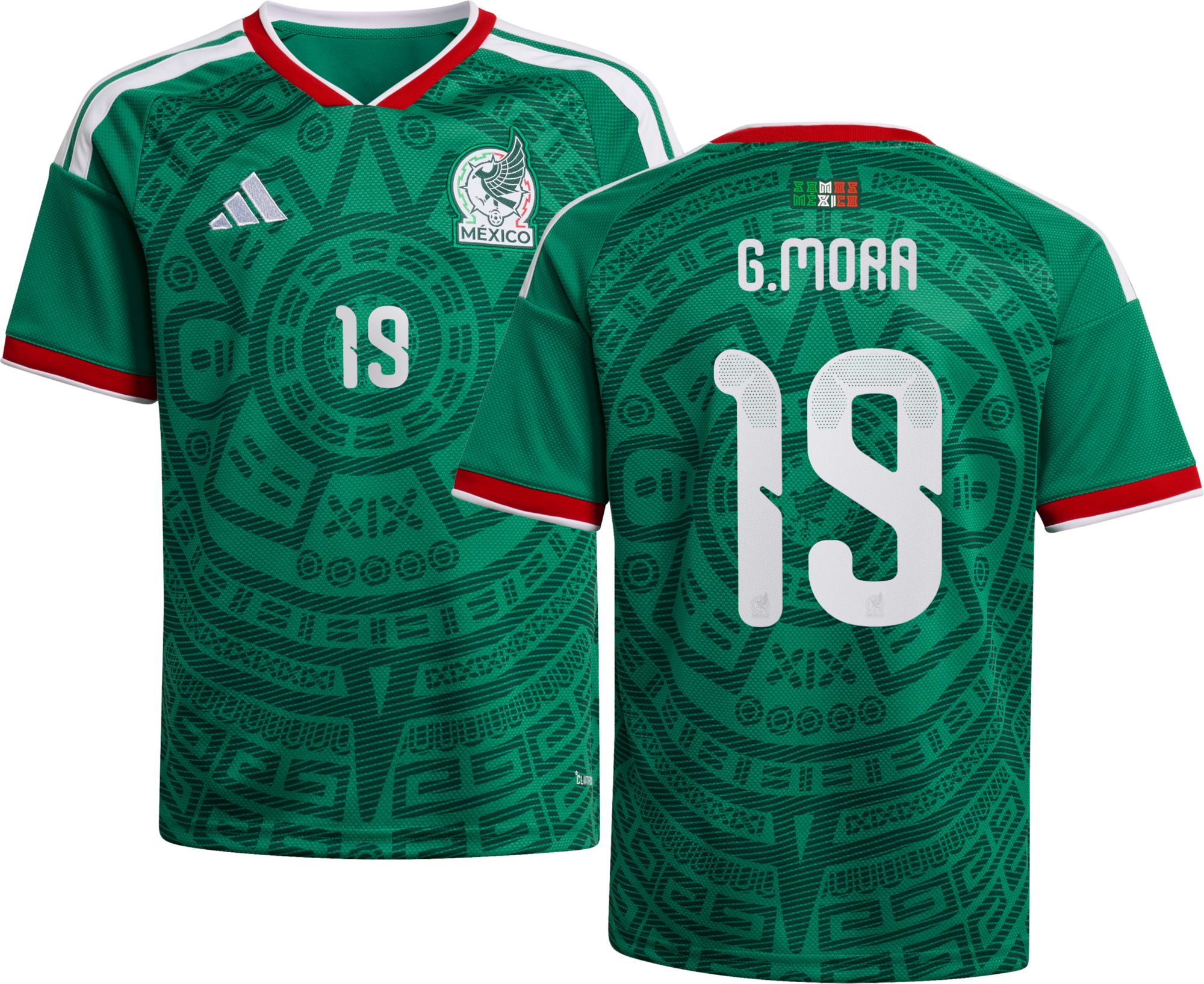adidas Youth Mexico Gilberto Mora #19 2026 Home Replica Jersey