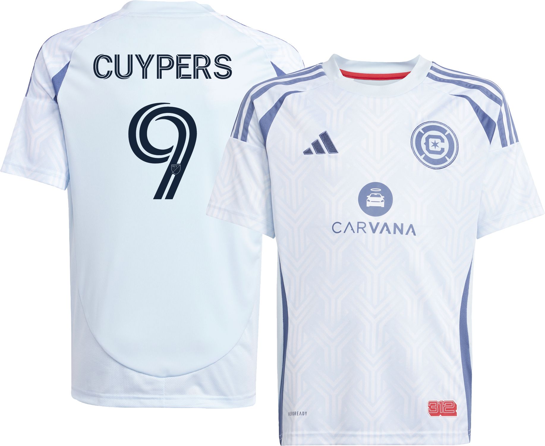adidas Youth Chicago Fire Hugo Cuypers #9 2025 Secondary Replica