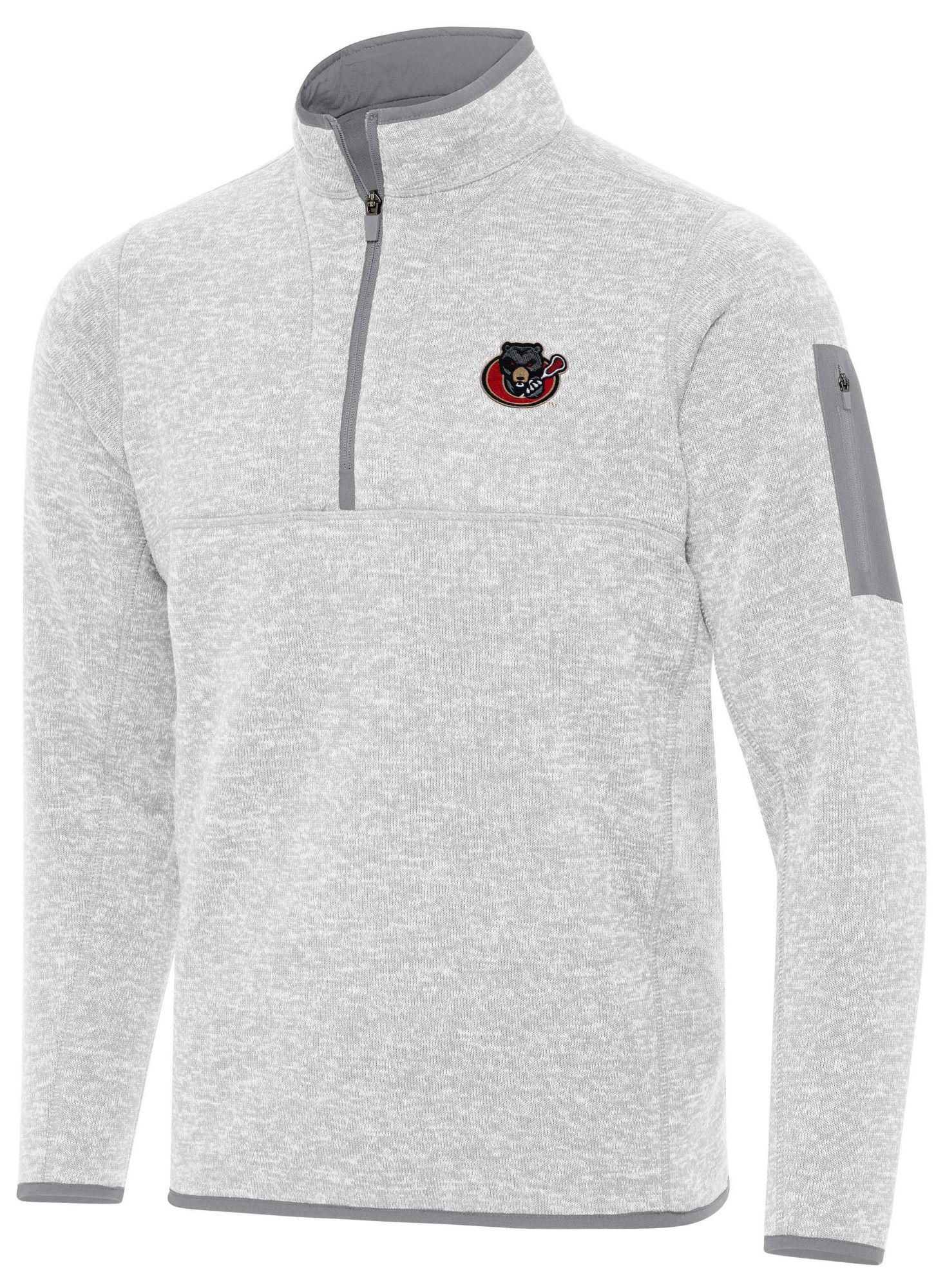 Antigua Men's Ottawa Black Bears Grey Fortune Quarter-Zip Pullover