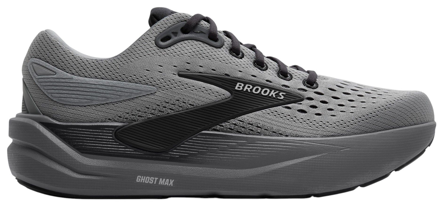 Brooks Ghost Max Mens Running Shoes Grey Black 1104441D091 Size 13 Medium D Brooks Men main image 3