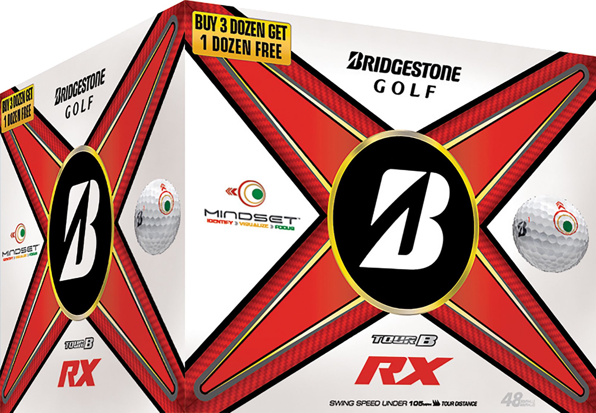 Bridgestone 2024 Tour B RX Mindset Quadfecta Golf Balls - 4 Dozen