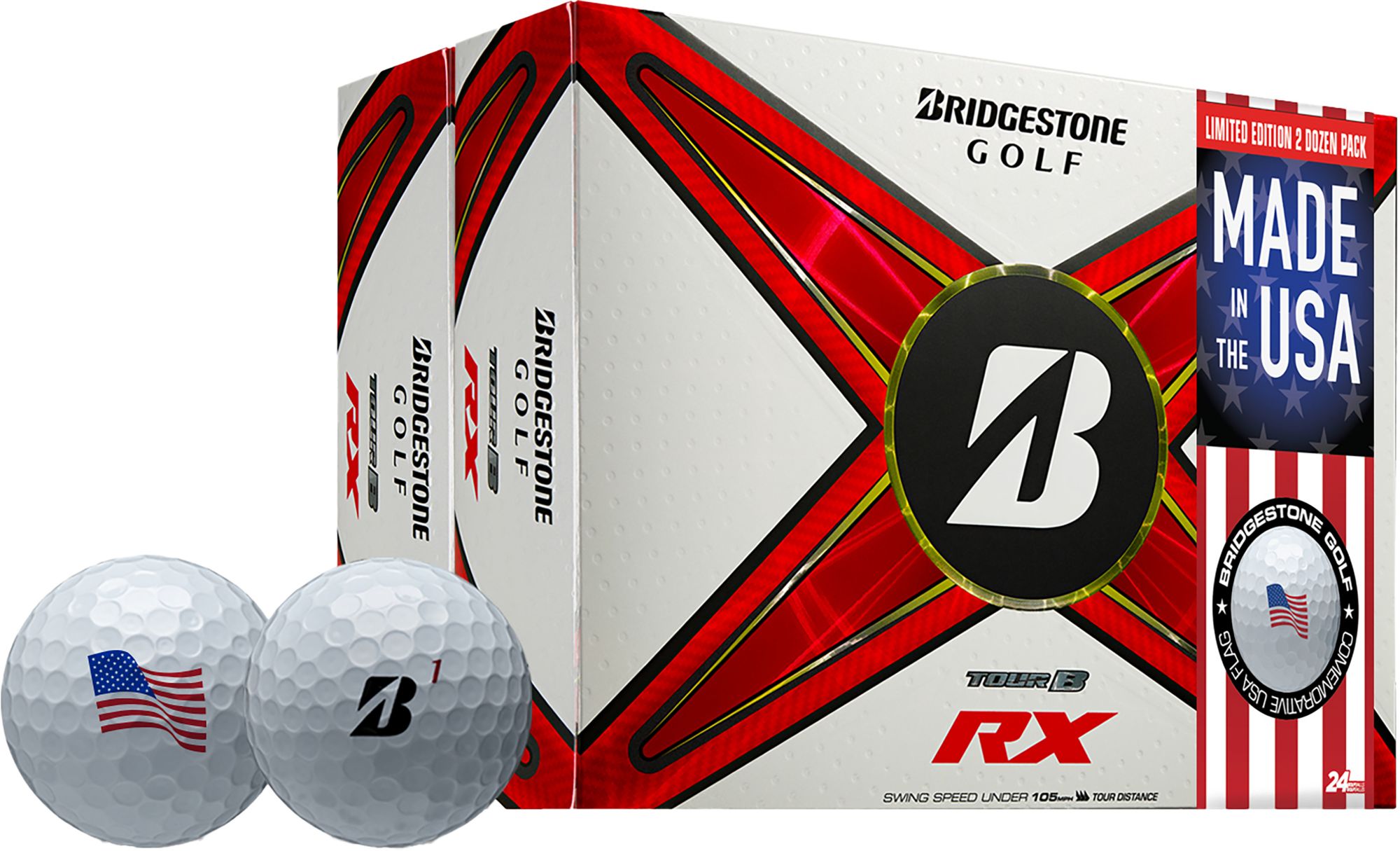 Bridgestone 2024 Tour B RX USA Double Dozen Golf Balls - 2 Dozen