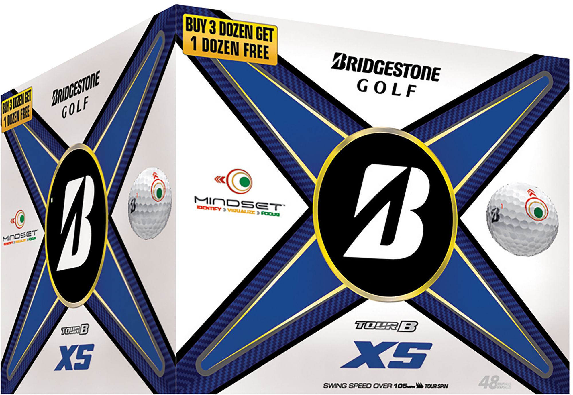 Bridgestone 2024 Tour B XS Mindset Quadfecta Golf Balls - 4 Dozen