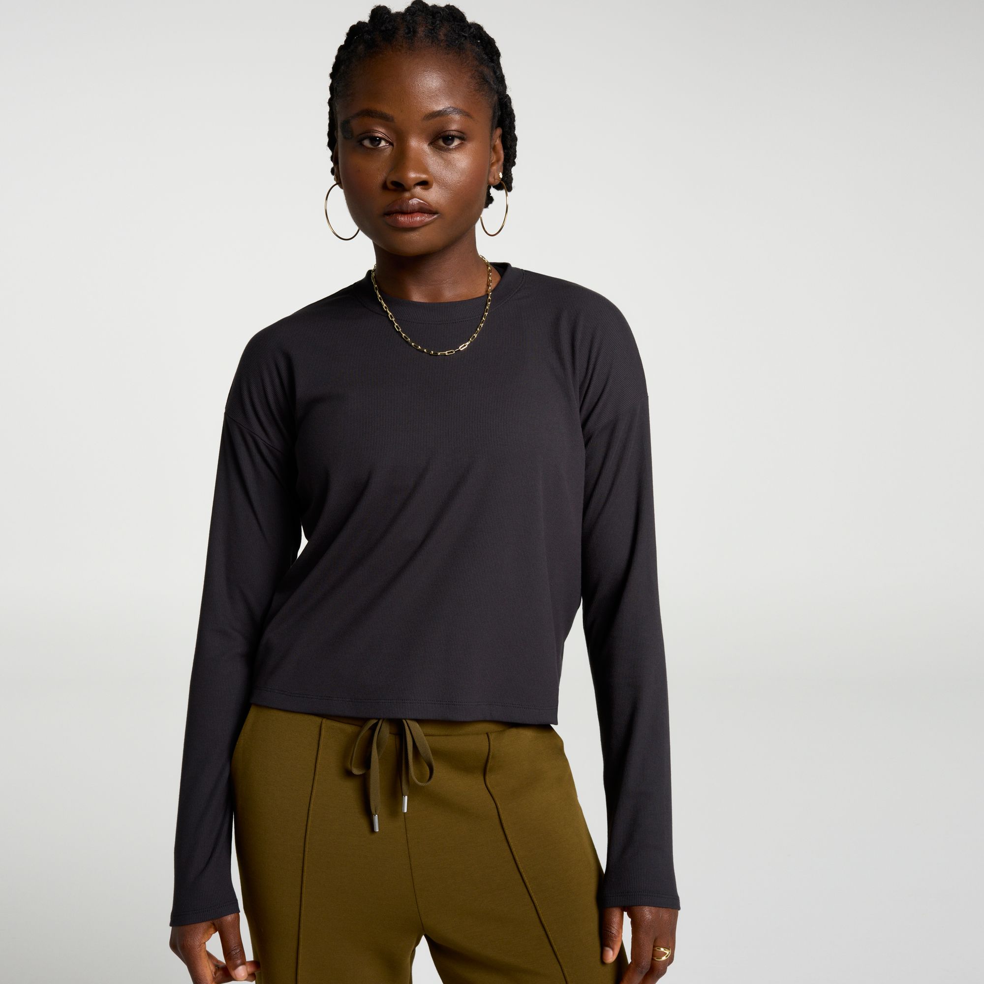 CALIA Women's Everyday Rib Boxy Long Sleeve Tee | Golf Galaxy