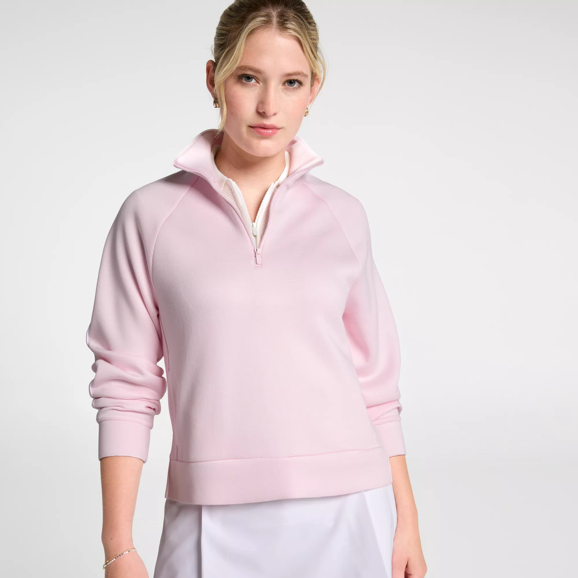 CALIA Women's Golf Pique Soft Scuba 1/4 Zip Pullover