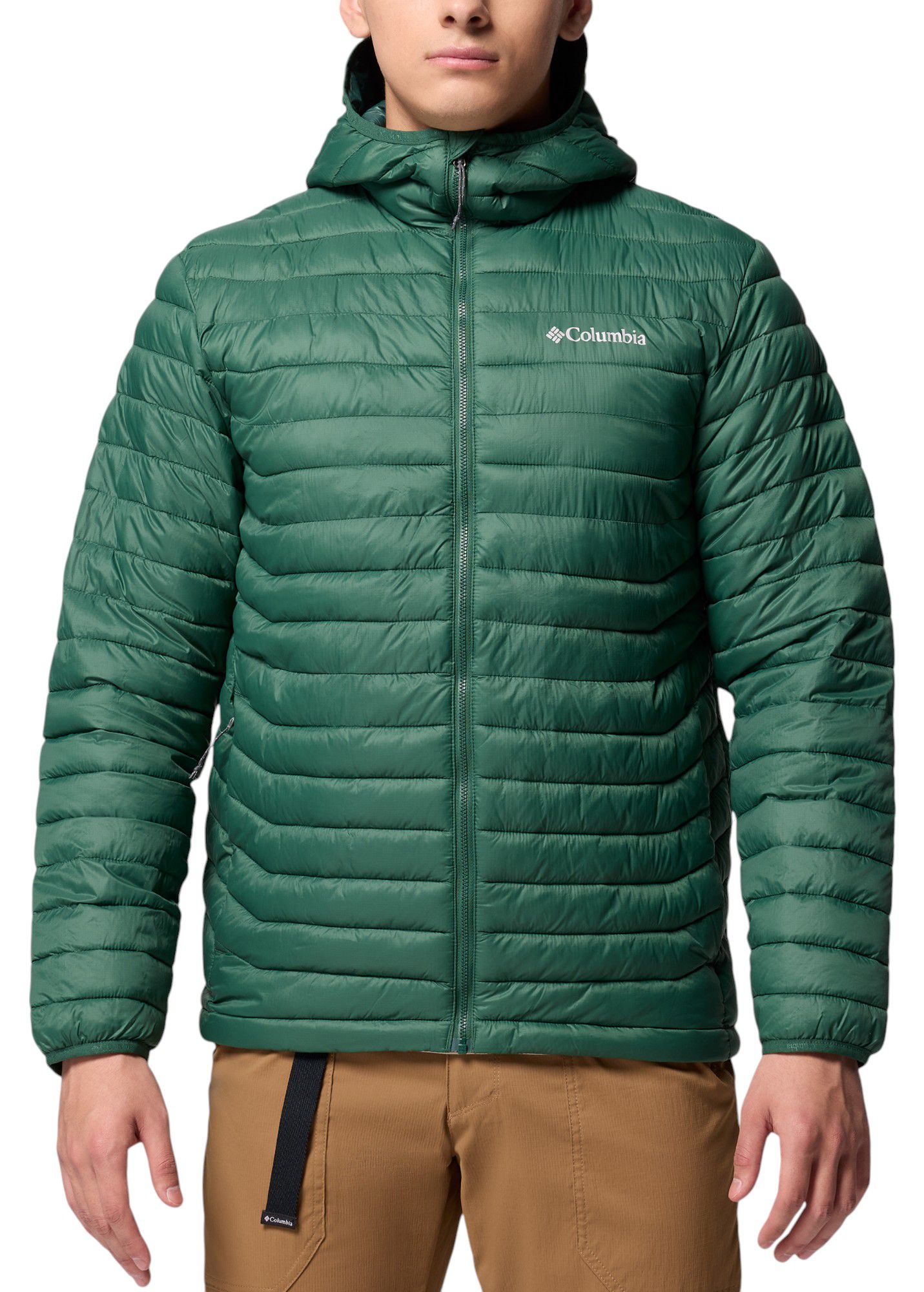 hooded puffer Columbia チェック　ダ jacket