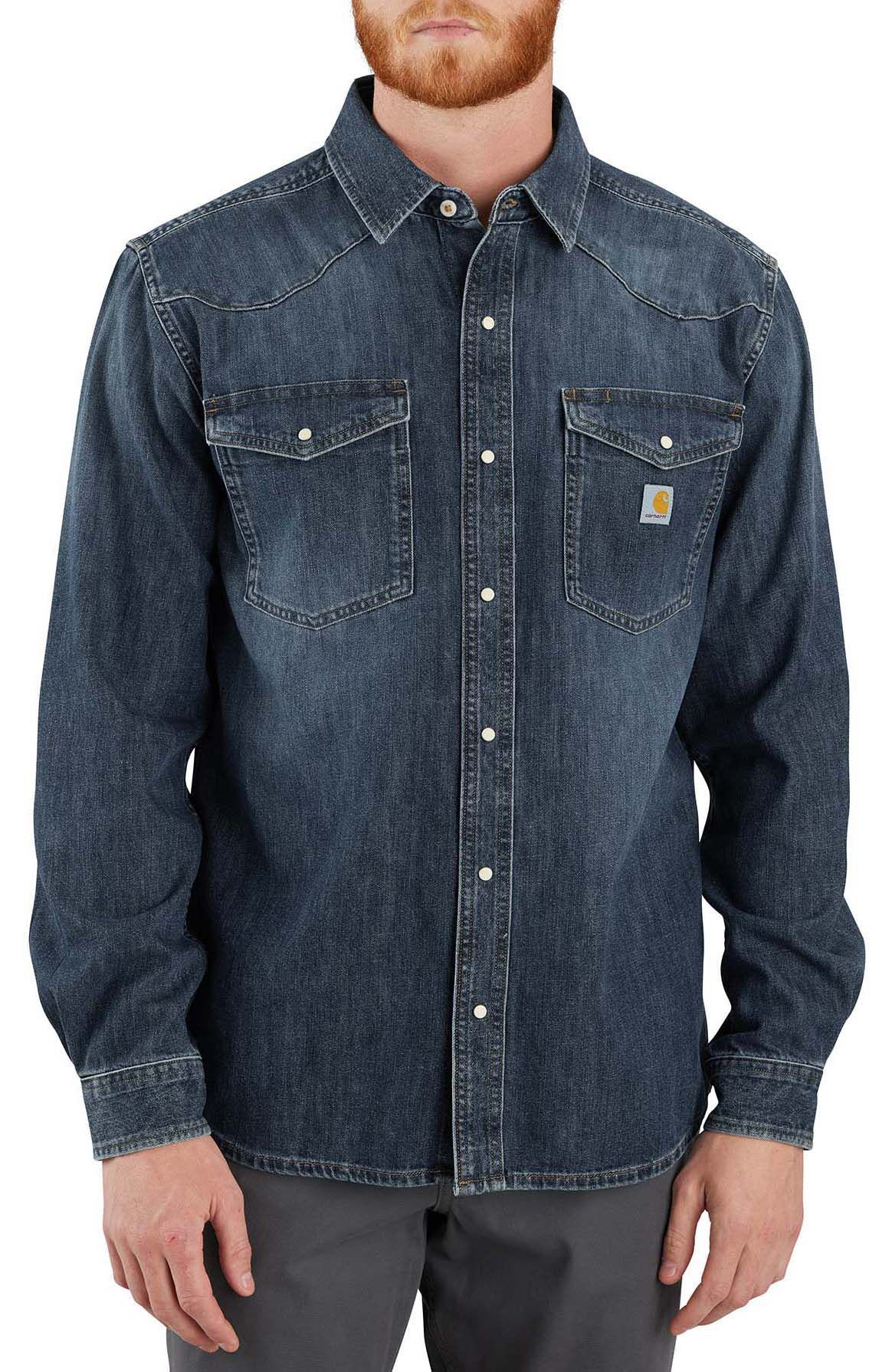 Carhartt Men's Montana Denim Long Sleeve Snapfront Shirt | Dick's