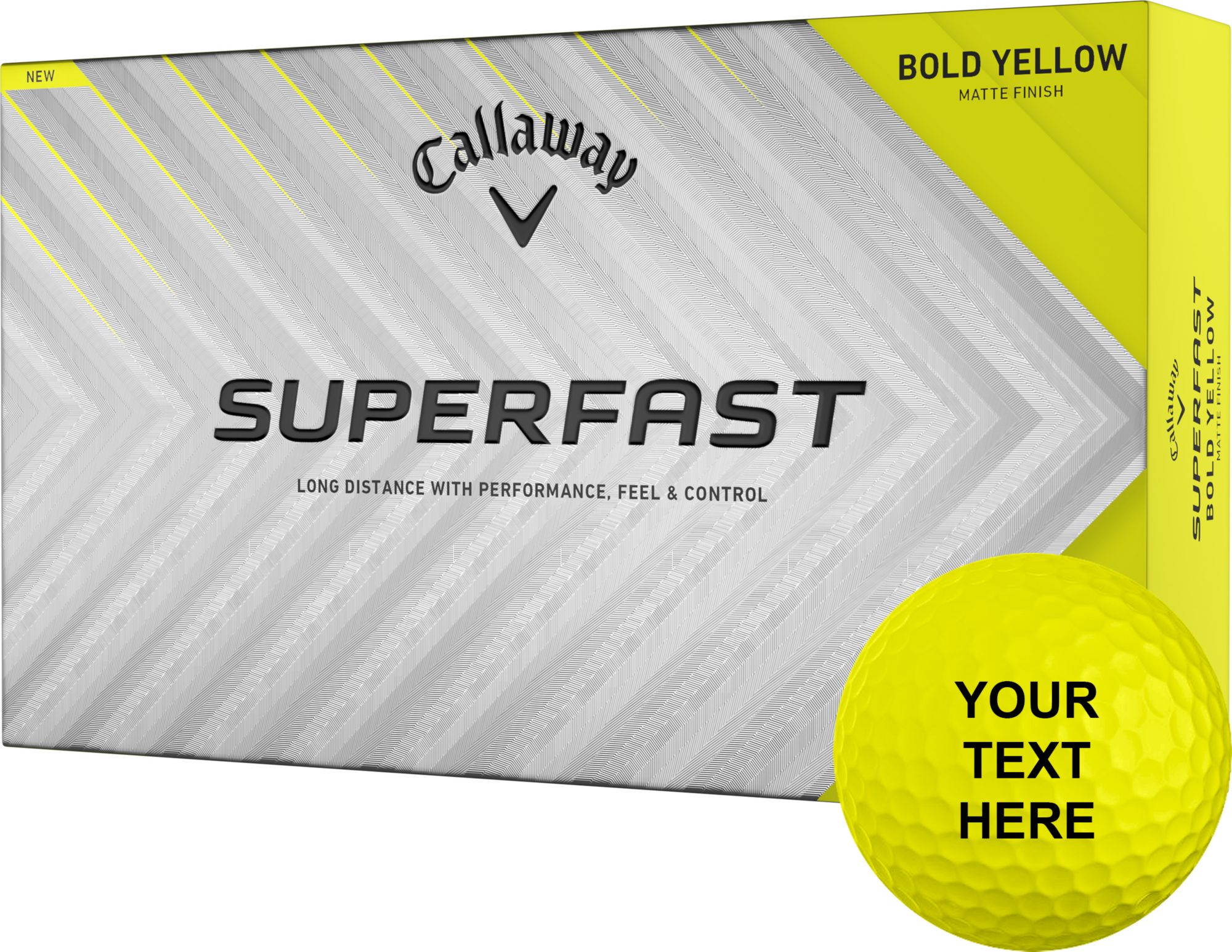 Callaway 2025 Superfast Bold Yellow Personalized Golf Balls - 15