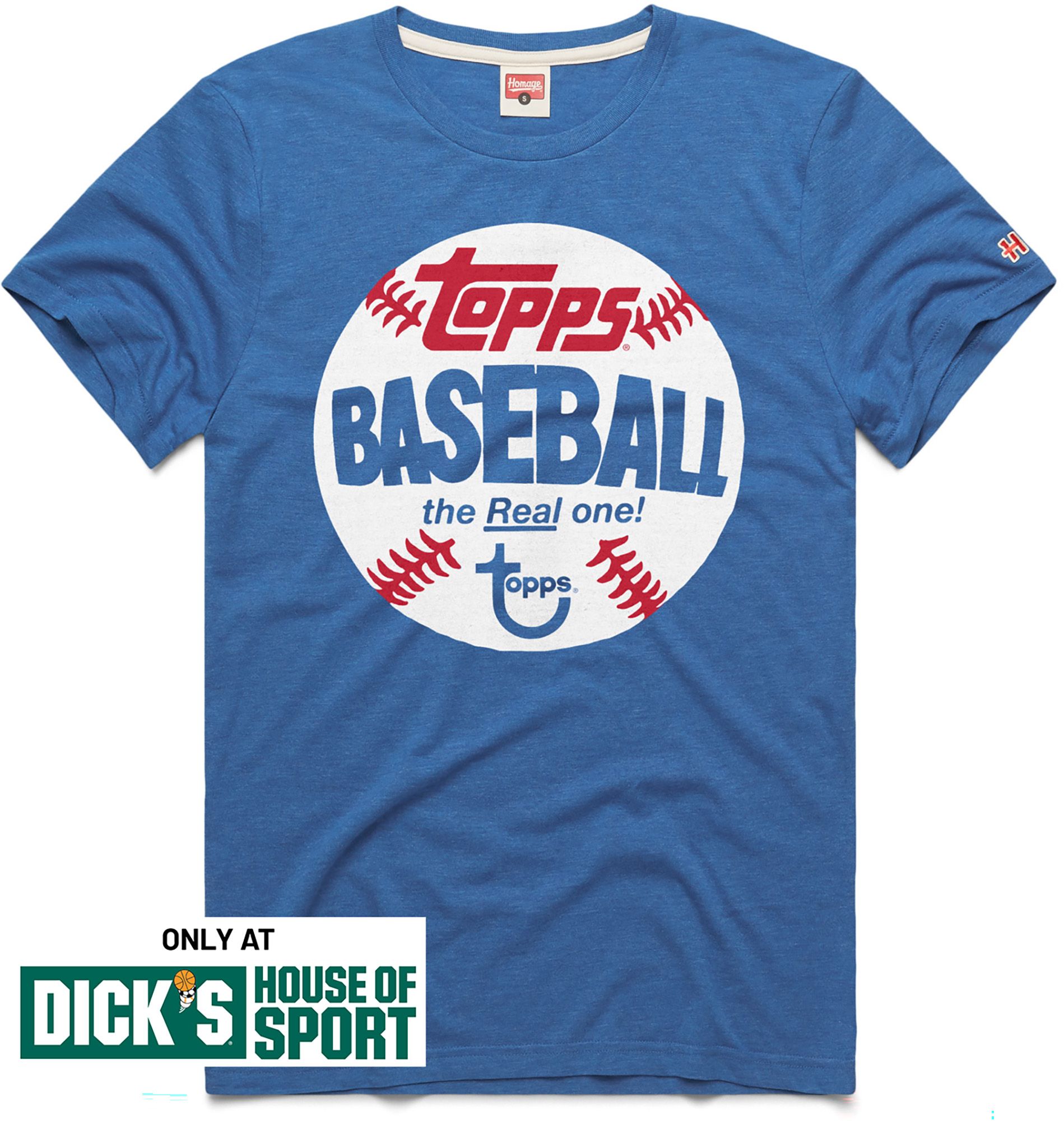 トロントブルージェイズ HOMAGE TOPPSコラボ Tシャツ HOMAGE Men's MLB Blue Topps Brand The Real One T-Shirt | Dick's