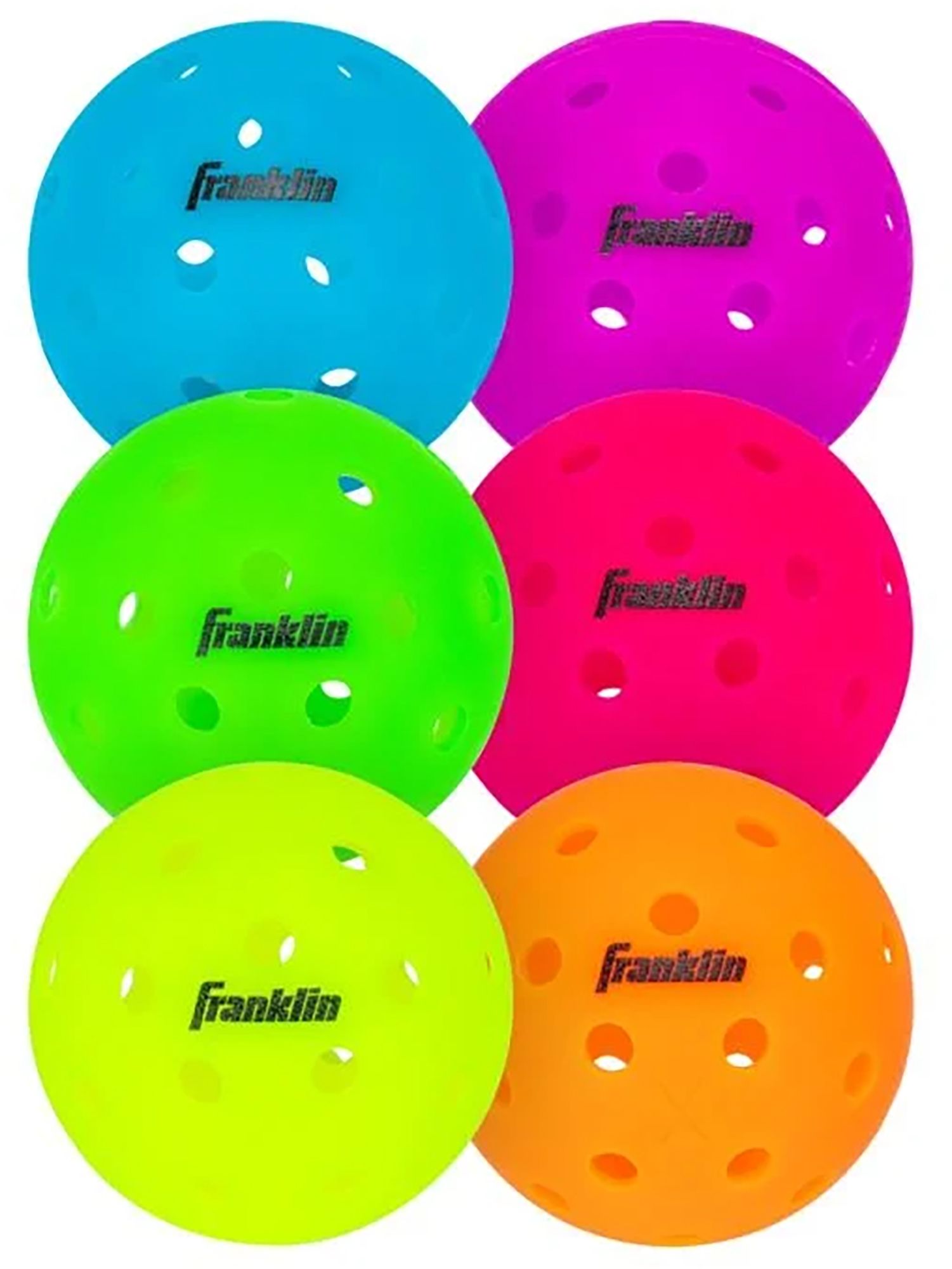 Franklin X-40 Outdoor Pickleballs – 6 Pack Assorted Colors