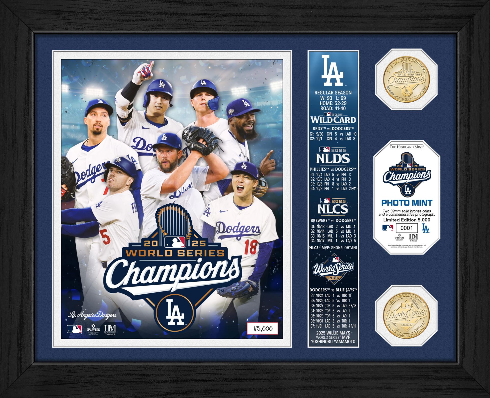 Highland Mint Los Angeles Dodgers 2025 World Series Champions Team