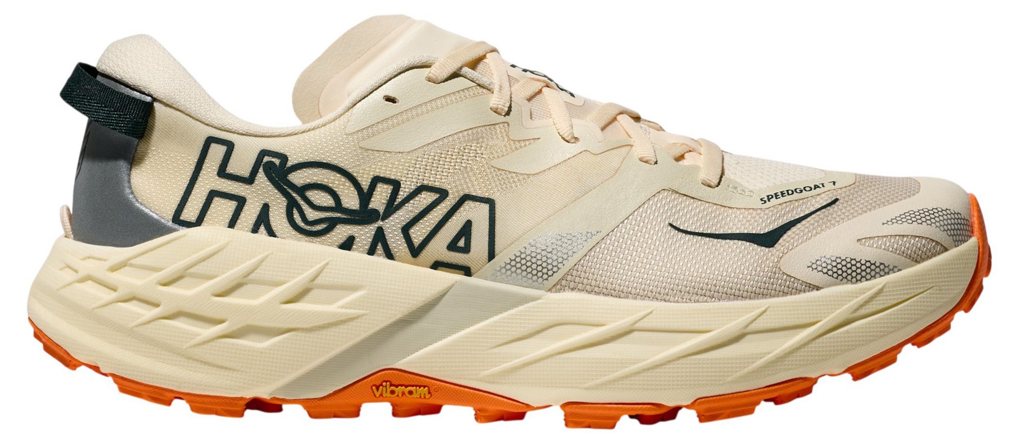 Hoka One One Speedgoat 7 Trail Running Shoe Men\'s Size 10D White/Orange Sample Road Trail Run: Hoka Speedgoat 7 Multi Tester Review: Full  main image 2
