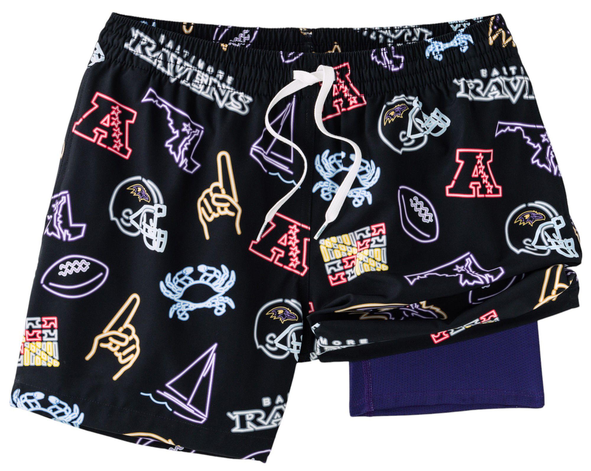 Chubbies Adult Baltimore Ravens Neon Dark Purple 5.5