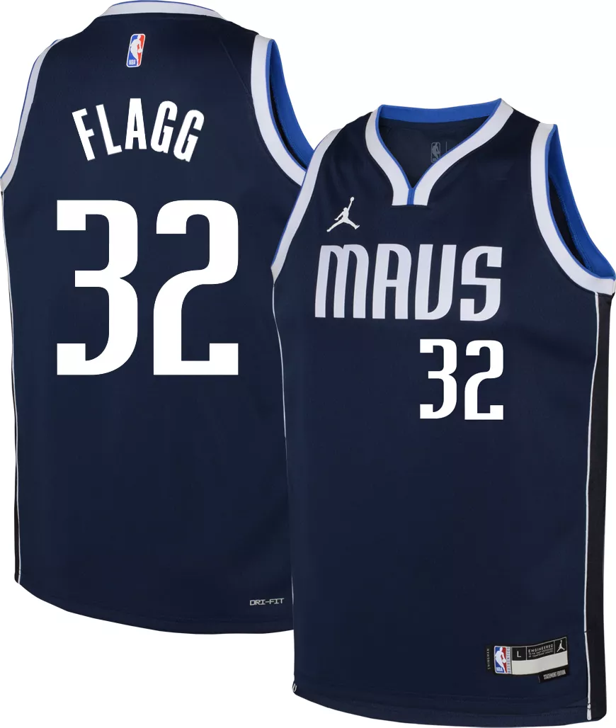 Jordan Kids' Dallas Mavericks Cooper Flagg #32 Navy Statement Jersey