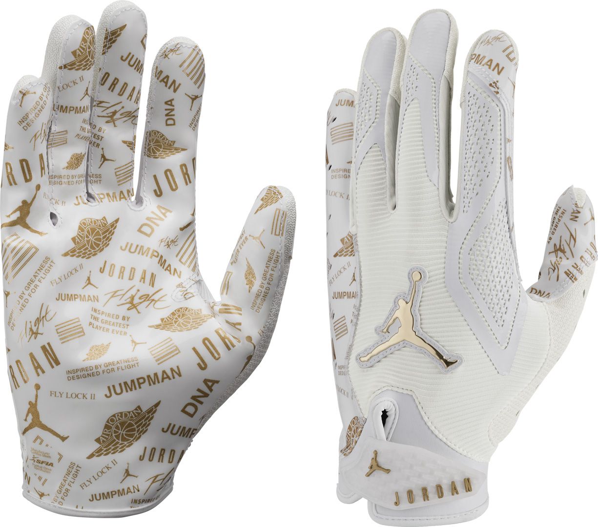 アメフト Jordan Fly Lock 2.0　グローブ　White　S Jordan Fly Lock 2.0 Metallic Football Gloves | Dick's Sporting Goods