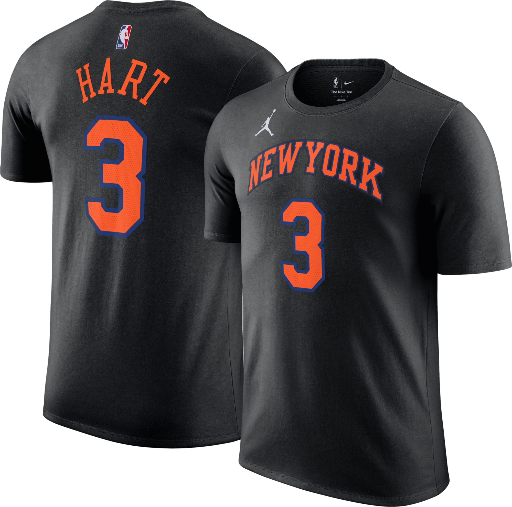 Jordan Adult New York Knicks Josh Hart #3 Black Statement T-Shirt