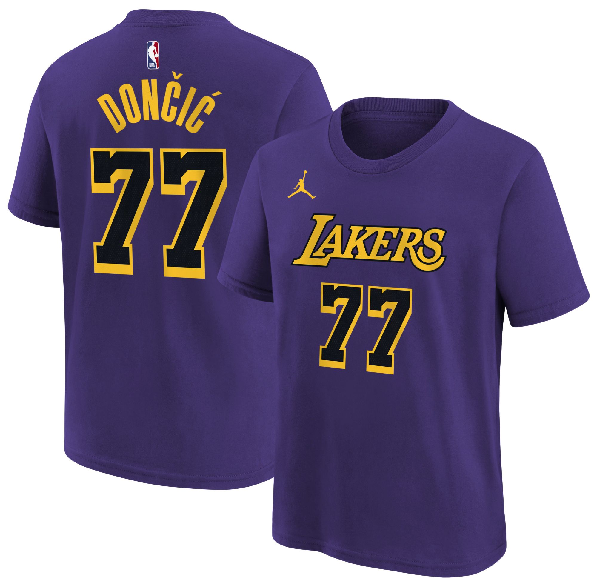 【非売品】LAKERS DONČIĆ 77 Tシャツ XL Jordan Youth Los Angeles Lakers Luka Doncic #77 Purple Statement T