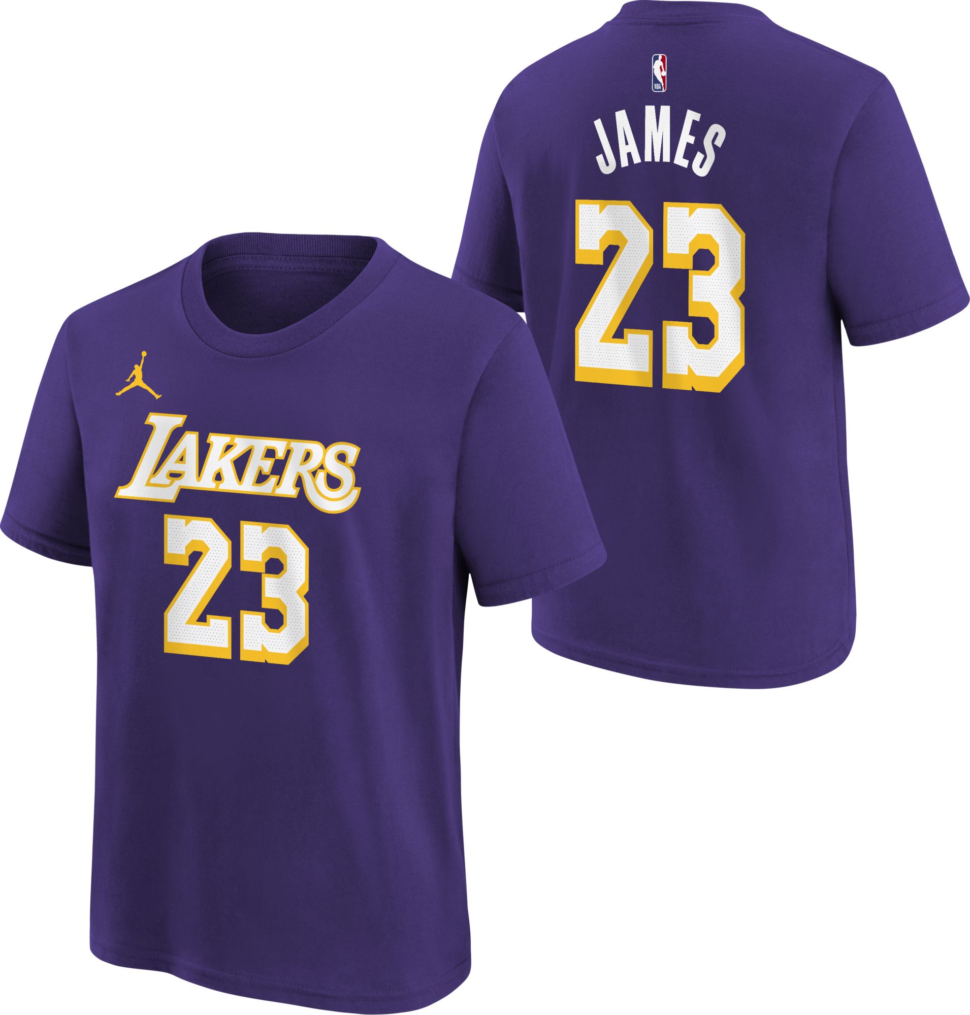 Jordan Youth Los Angeles Lakers LeBron James #23 Purple Statement