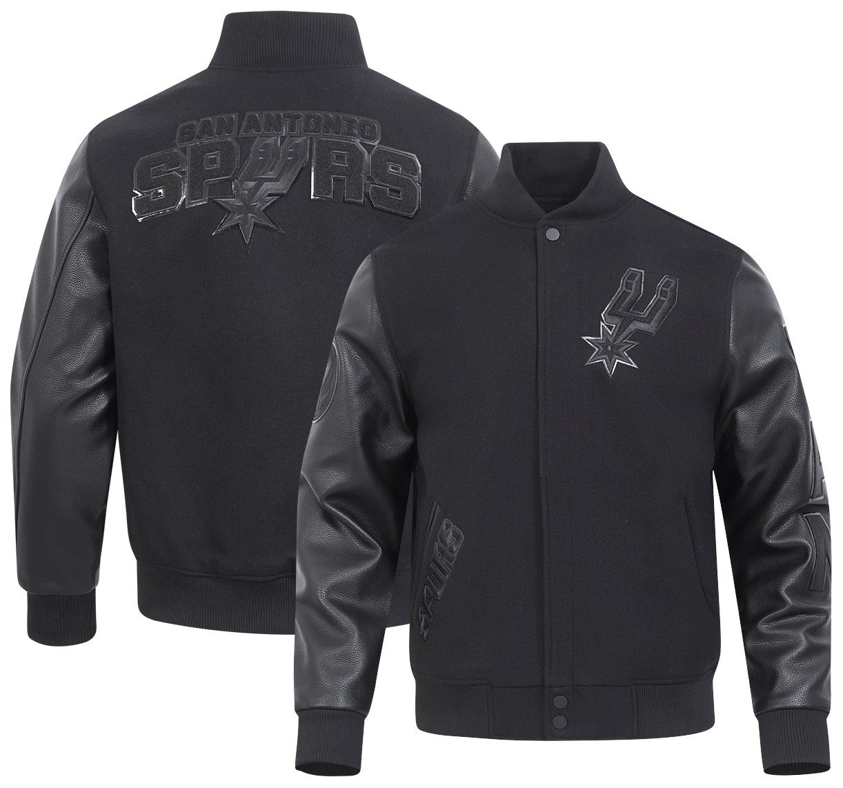 ST Union SR-3 ストック ブラック Pro Standard Men's San Antonio Spurs Triple Black Wool Varsity