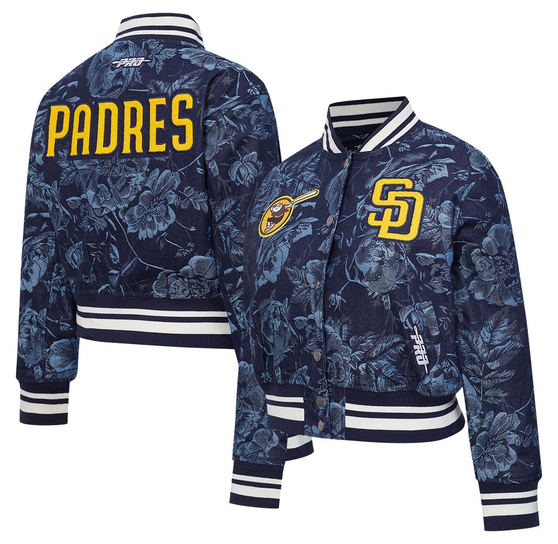 Pro Standard Women's San Diego Padres Blue Denim Cropped Floral