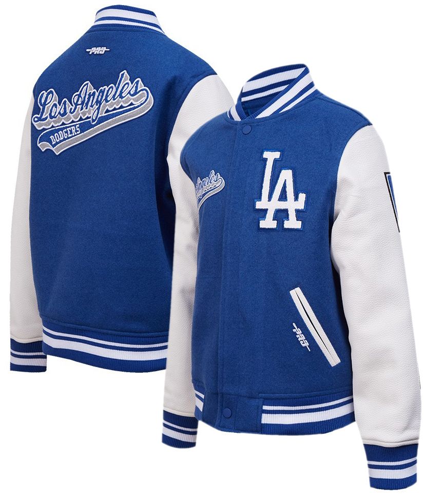 Los Angeles Dodgers スタジャン ネイビー/ホワイト Pro Standard Youth Los Angeles Dodgers Dodger Blue Script Varsity