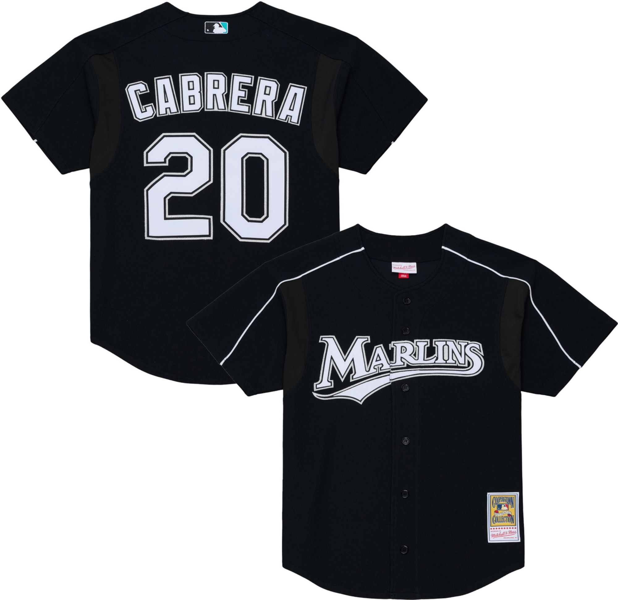 Mitchell & Ness Men's Miami Marlins Miguel Cabrera #20 Black Mesh