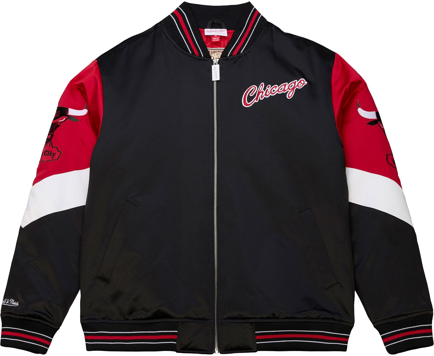 Mitchell & Ness Men's Chicago Bulls Black Throw It Back Full-Zip