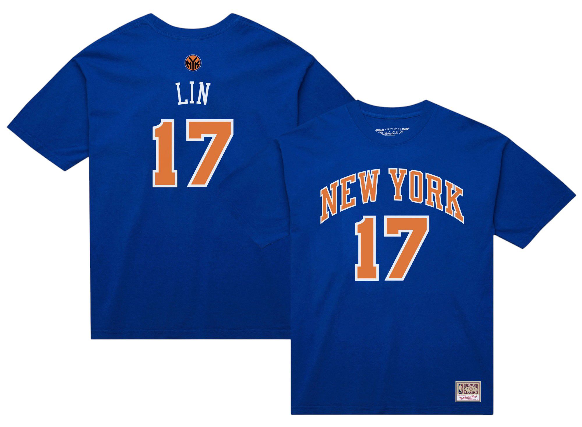 Mitchell & Ness Men's New York Knicks Jeremy Lin #17 Blue HWC T