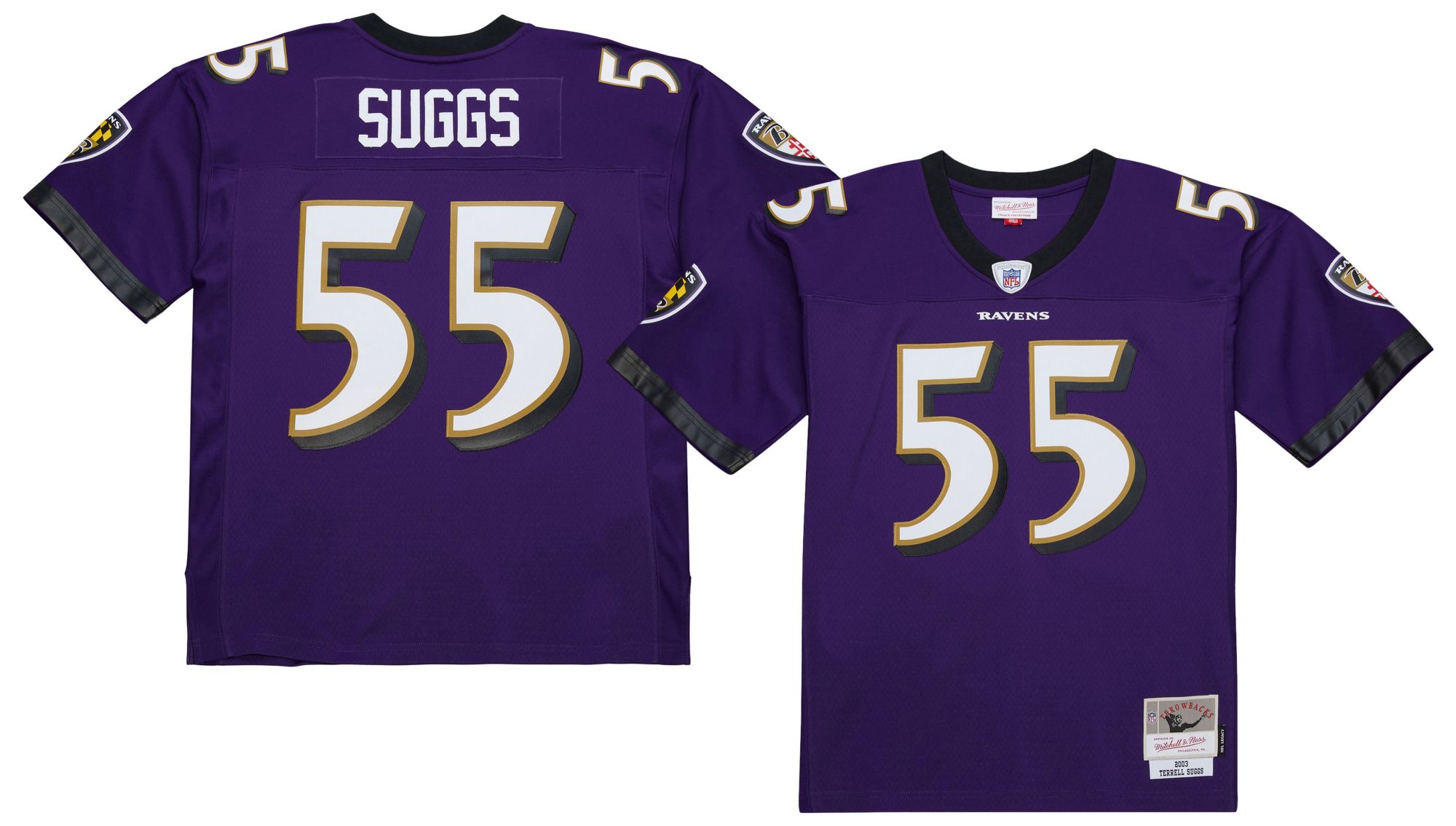 Mitchell & Ness Men's Baltimore Ravens Terrell Suggs #55 Purple