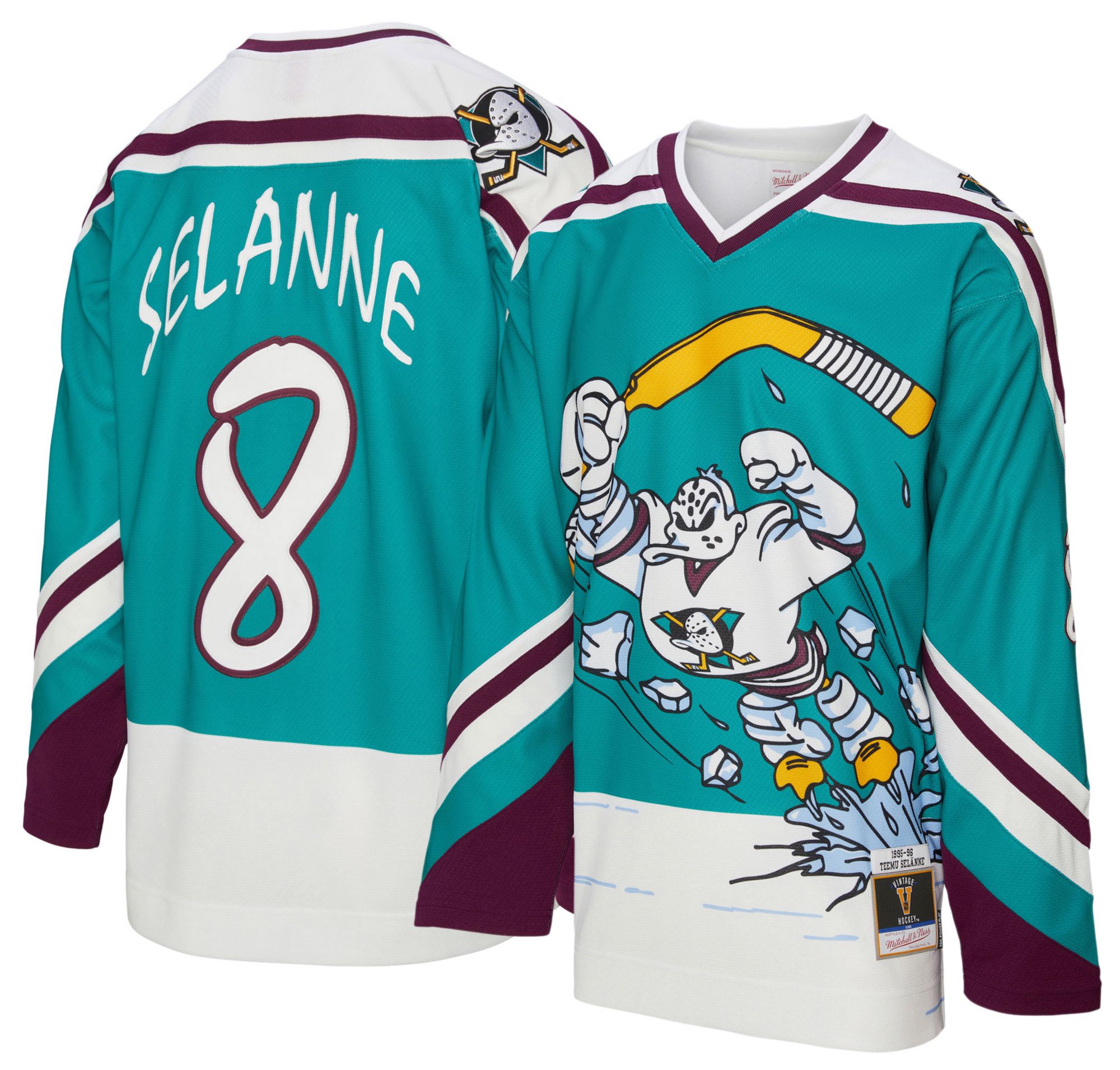 Mitchell & Ness Men's Anaheim Ducks Teemu Selanne #8 1995 Teal
