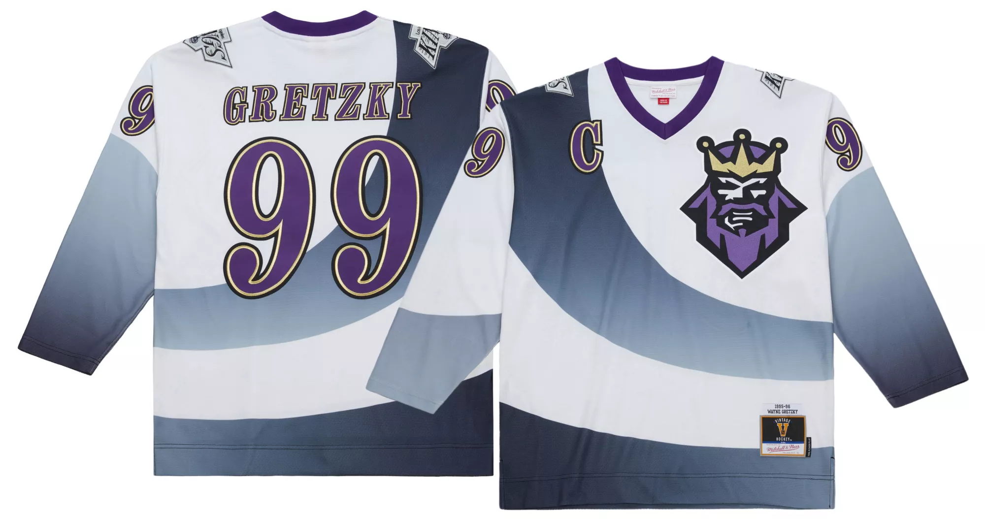 Mitchell & Ness Men's Los Angeles Kings Wayne Gretzky #99 1995 White Power Play Vintage Replica Jersey