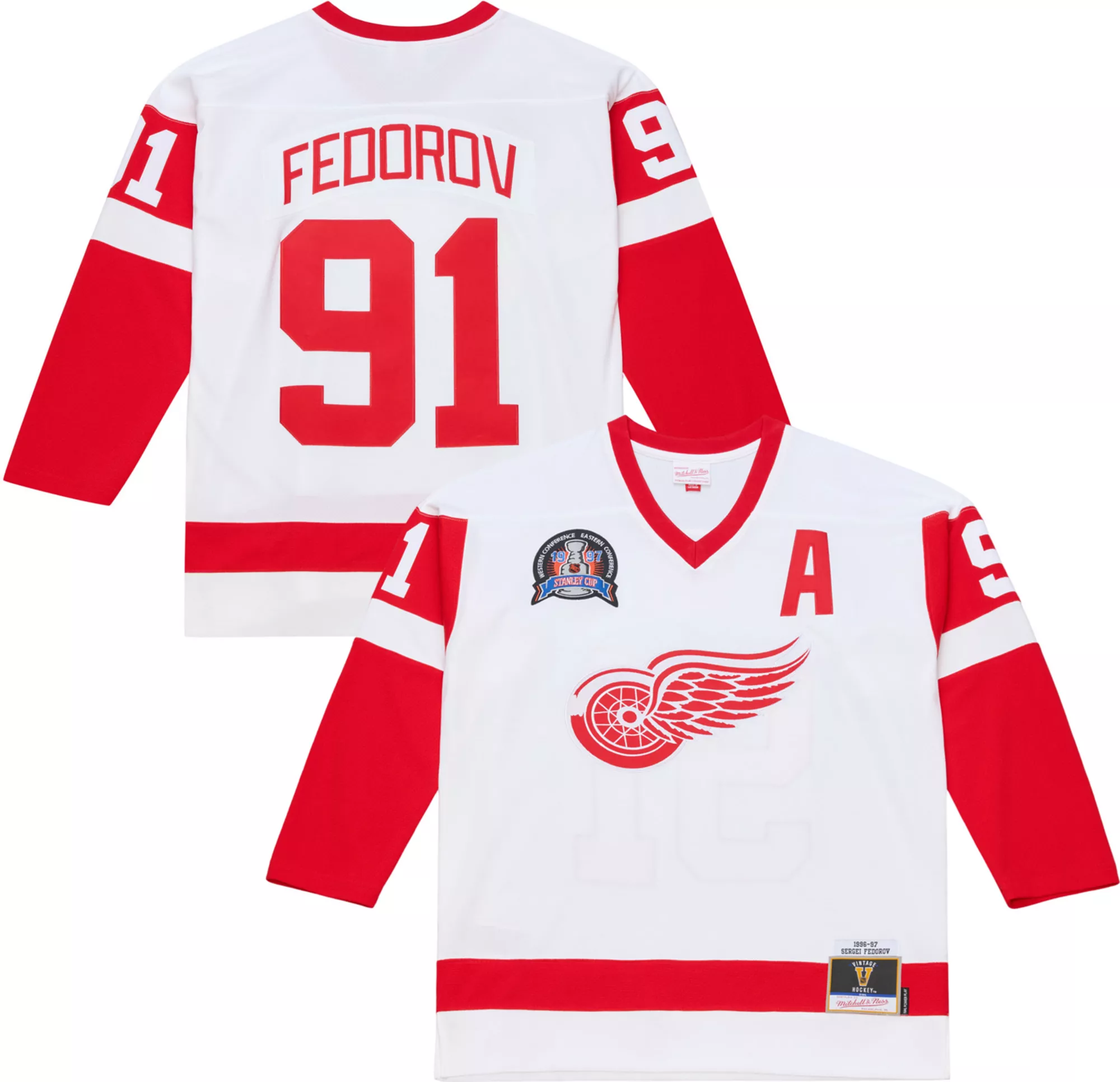 Mitchell & Ness Men's Detroit Red Wings Sergei Fedorov #91 White 1996 Vintage Jersey