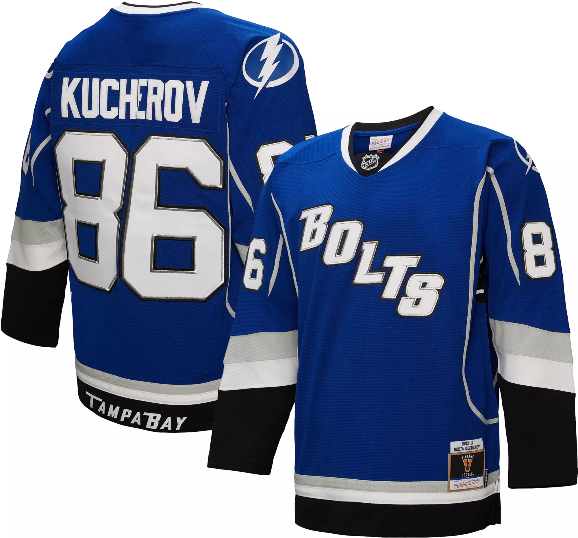 Mitchell & Ness Men's Tampa Bay Lightning Nikita Kucherov #86 Blue Vintage Power Play Jersey