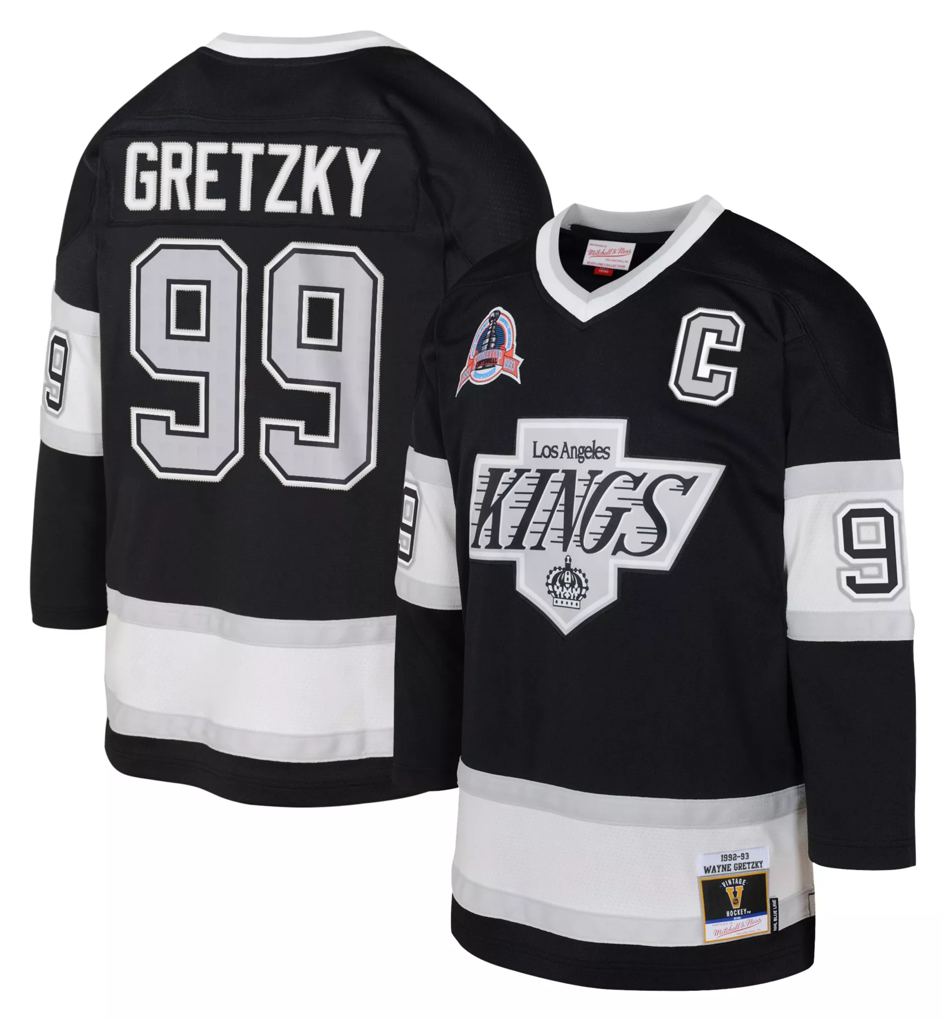 Mitchell & Ness Youth Los Angeles Kings Wayne Gretzky #99 Black Vintage Power Play Jersey
