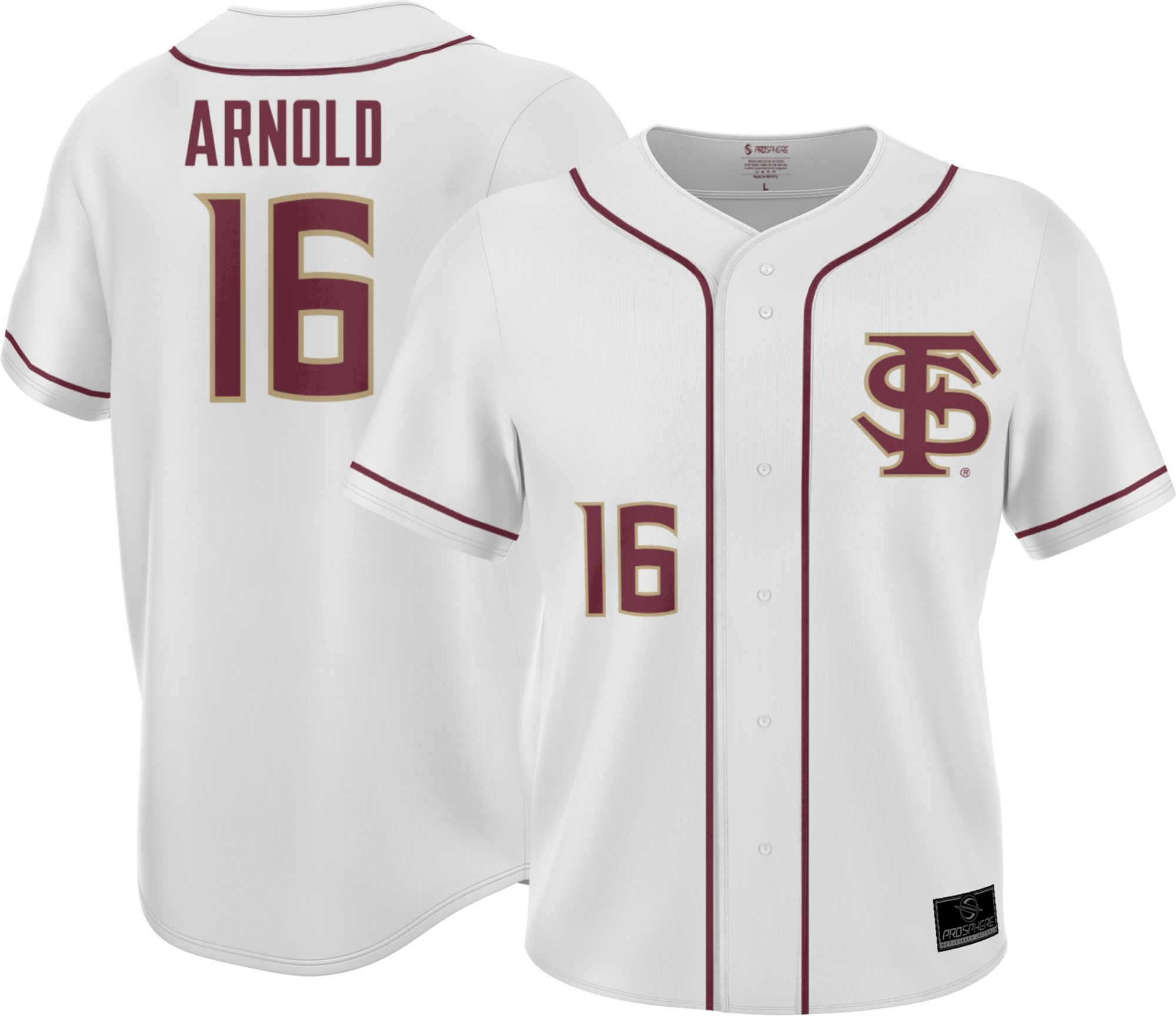 ProSphere Men's Florida State Seminoles Jamie Arnold #16 White