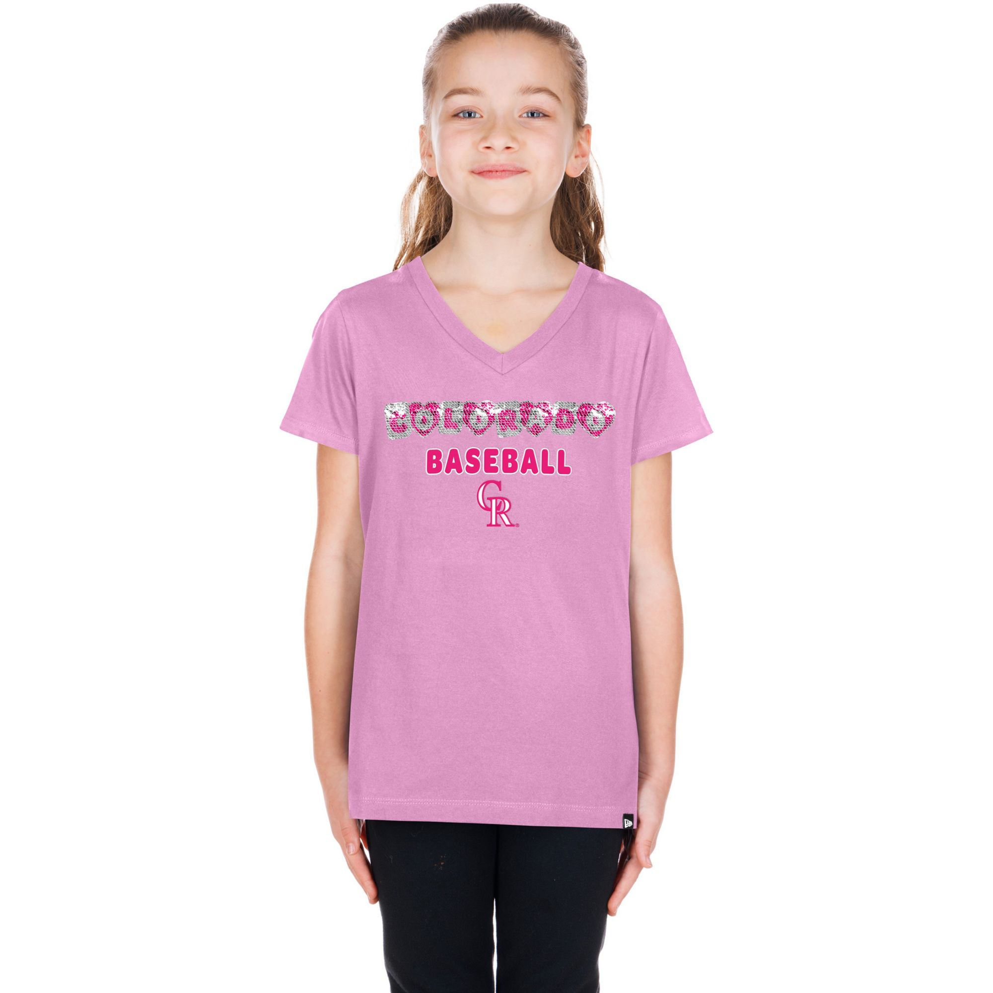 New Era Girls' Colorado Rockies Pink Sequin T-Shirt | Dick's