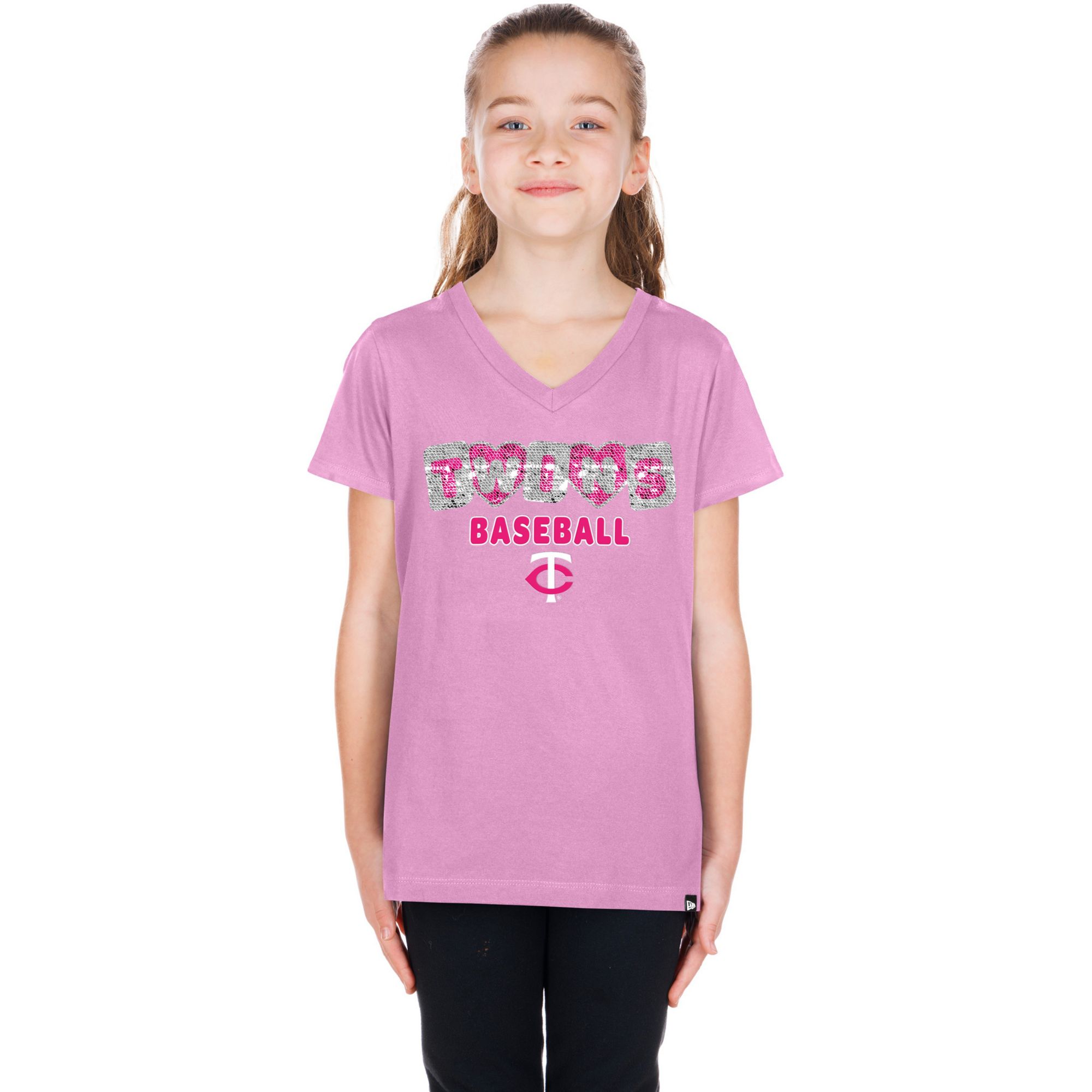New Era Girls' Minnesota Twins Pink Sequin T-Shirt | Dick's