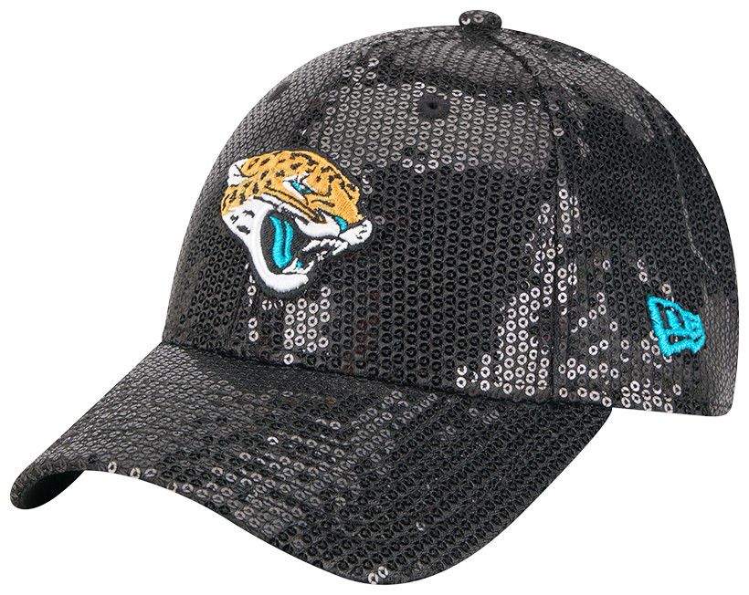 Jacksonville Jaguars Beanie Cream design with teal and gold‎ rhinestones, Logo Jacksonville Jaguars Horizontal Stripe Light Up Beanie FOCO main image 2