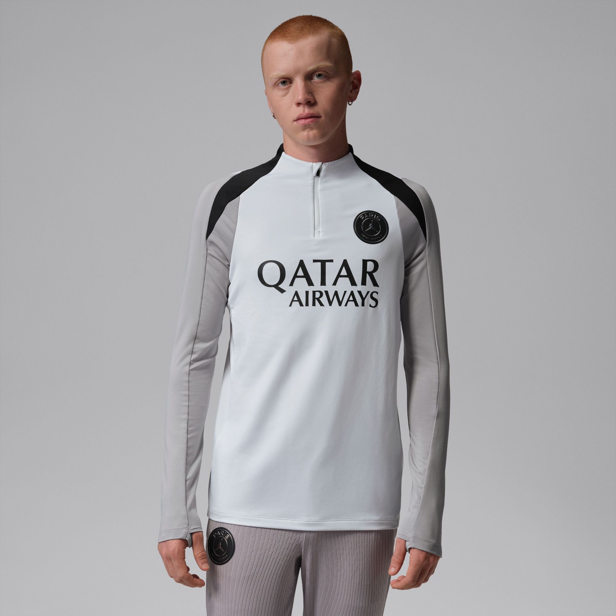 Nike Adult Paris Saint-Germain White Strike Drill 1/4 Zip Pullover