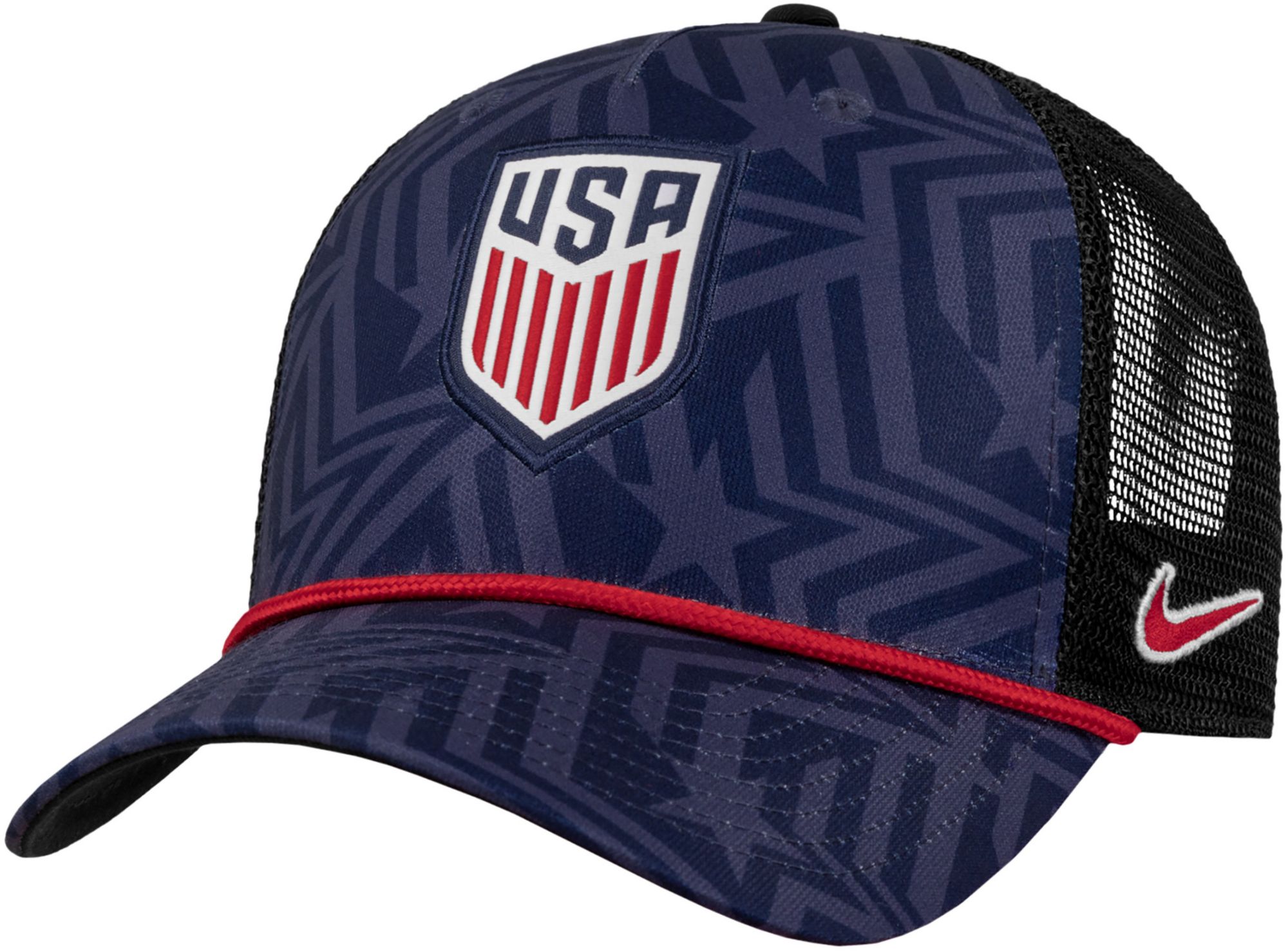 Nike Adult USMNT Navy 2026 Team Crest Star All-Over Print Trucker