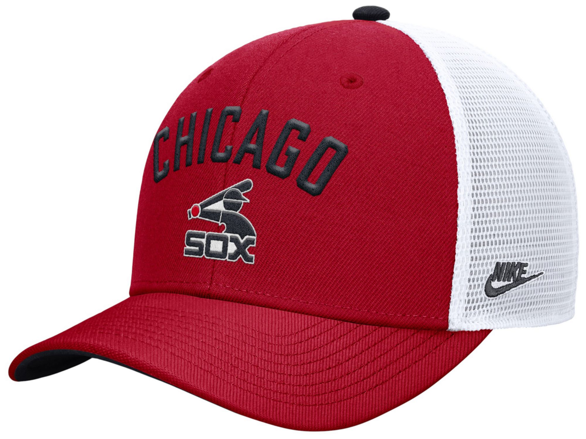 Nike Adult Chicago White Sox Red Rise Trucker Hat | Dick's