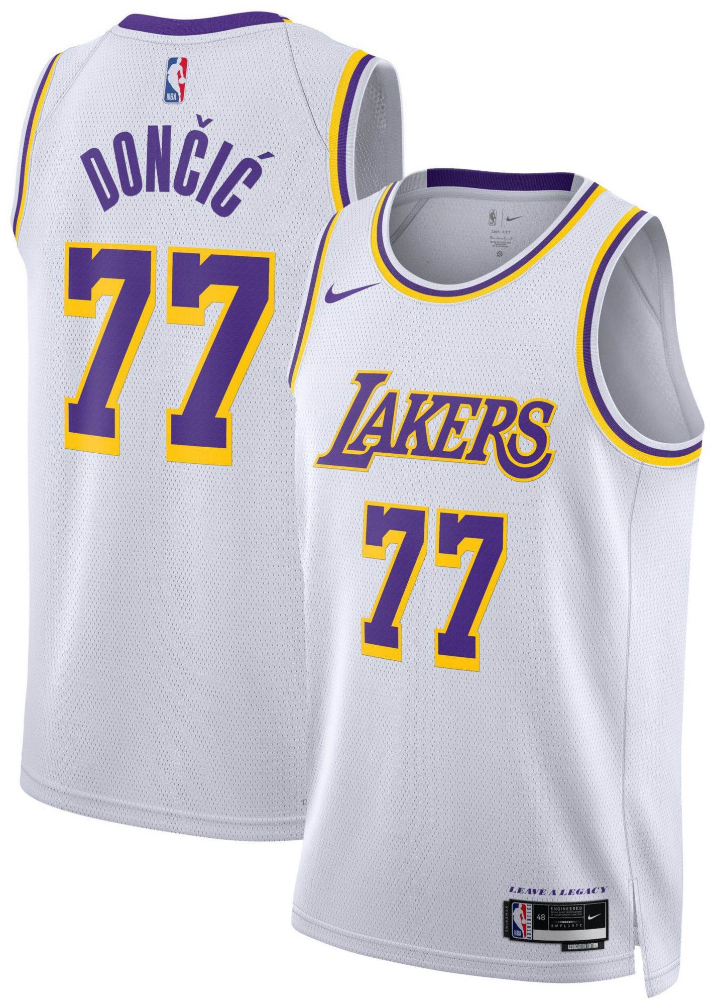 Nike Adult Los Angeles Lakers Luka Doncic #77 Swingman Association