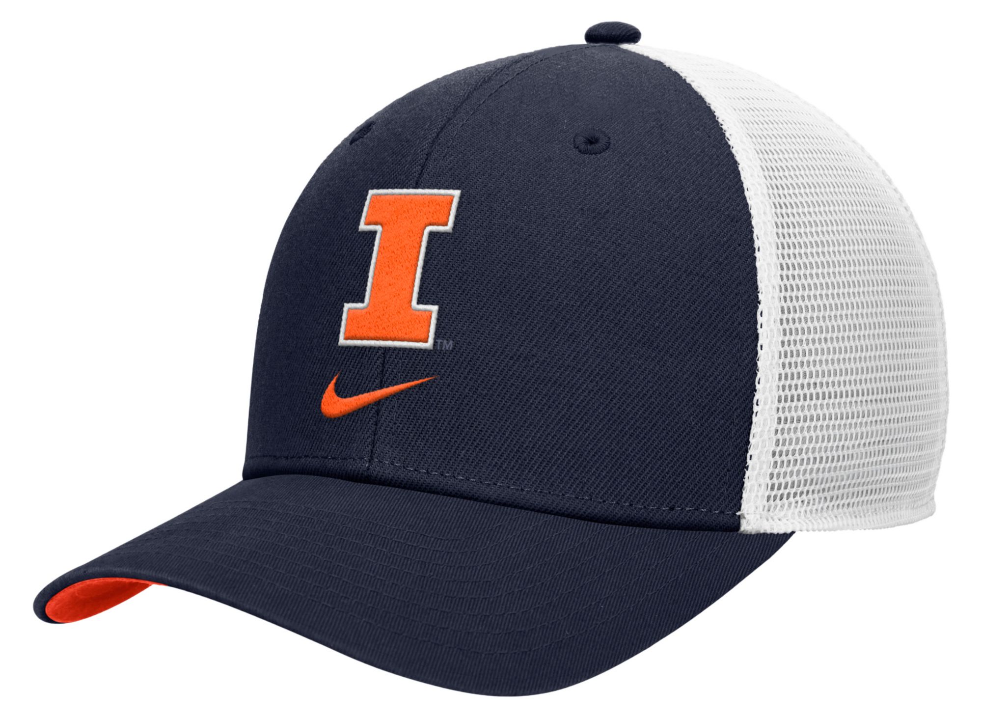 Fighting Illini university of Illinois Navy, Gray, Orange Trucker Hat Illinois Fighting Illini Snapback Hat by The Game – Gameday  main image 4