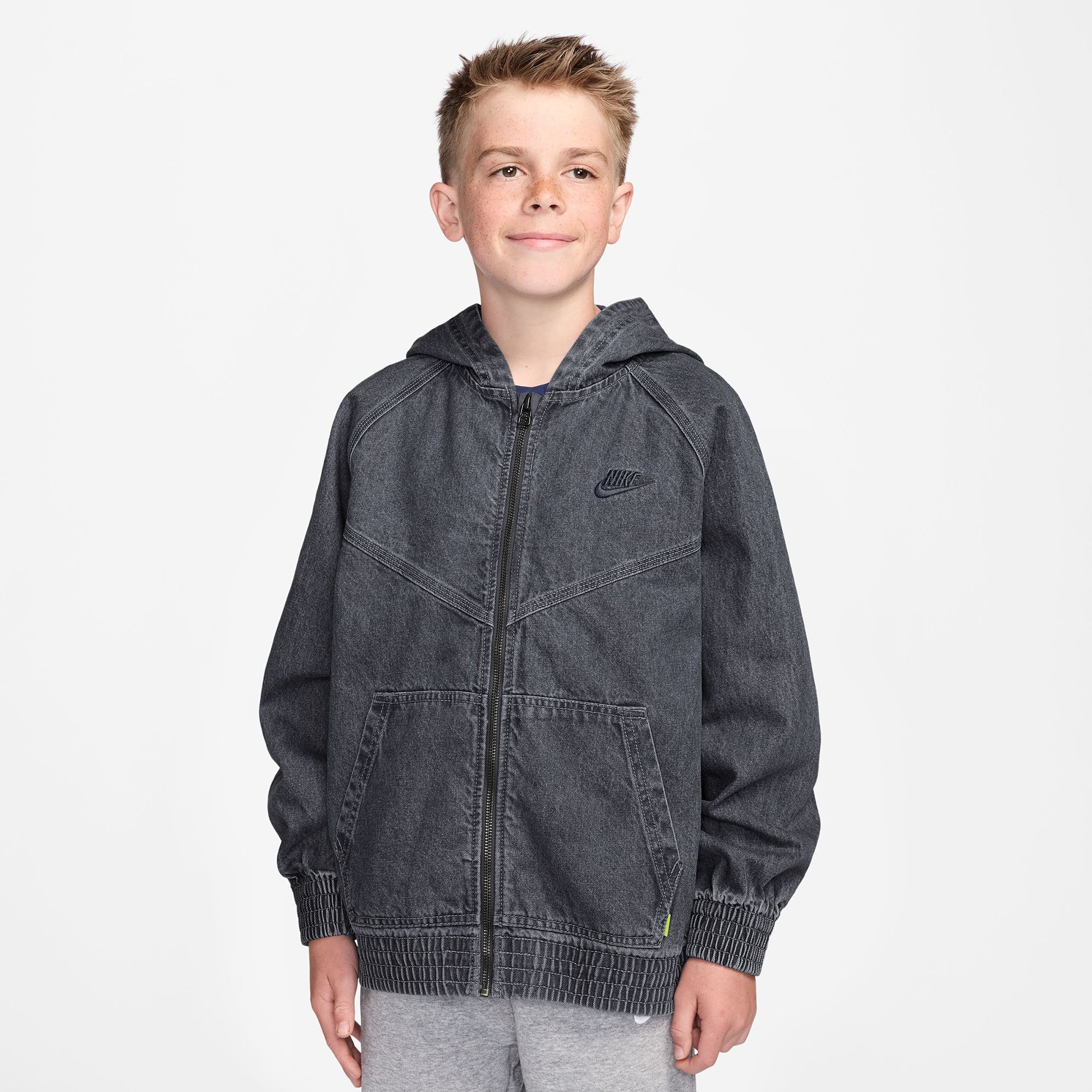 NIKE ボンバージャケット スタジャン KIDS 120 130 ヴィンテージ Nike Kids' Sportswear Full-Zip Hooded Denim Jacket | Dick's
