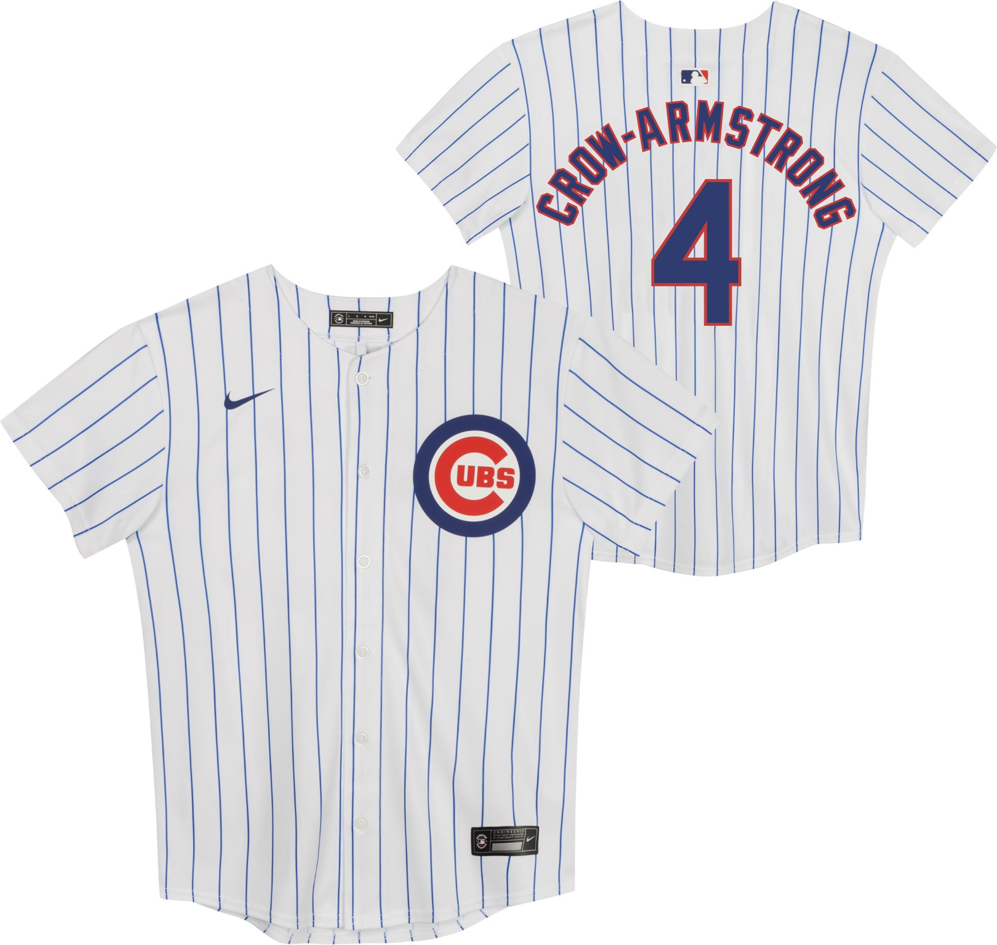 Nike Boys' Chicago Cubs White Pete Crow-Armstrong #4 Home Game