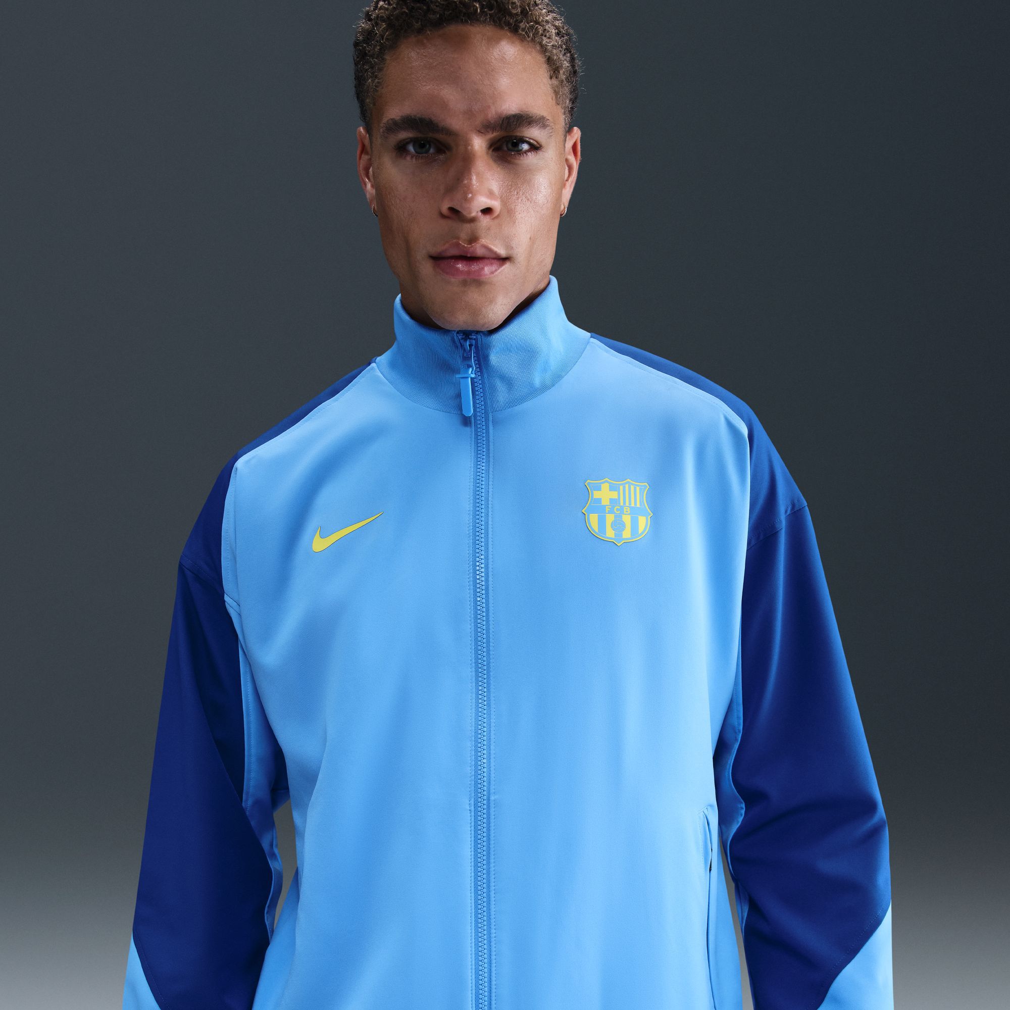 Nike Adult FC Barcelona 2025-26 Fourth Light Blue Anthem Jacket
