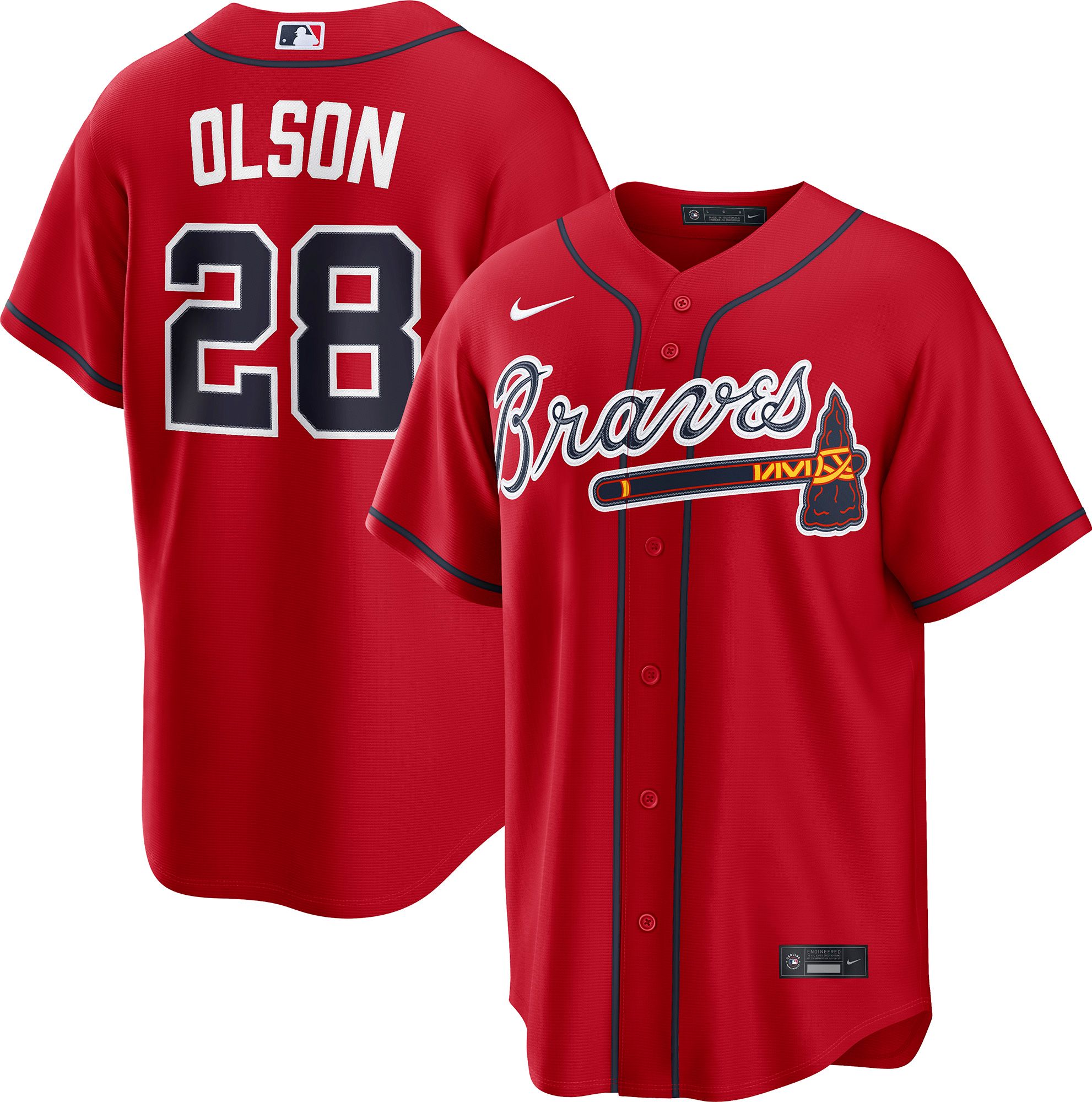 Nike Men's Atlanta Braves Red Alternate Replica Jersey | Dick's