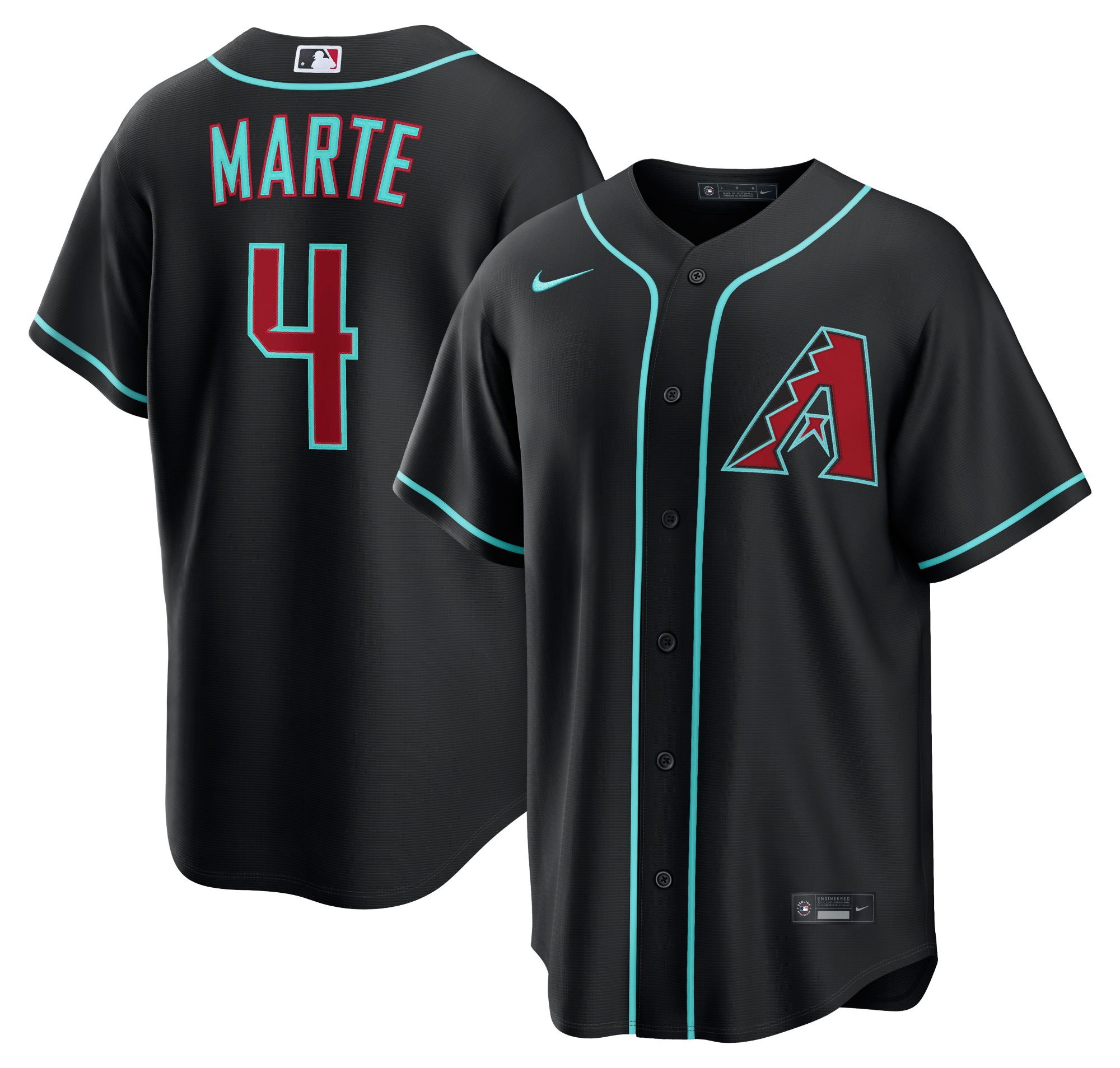 Nike Men's Arizona Diamondbacks Black Ketel Marte #4 Alternate