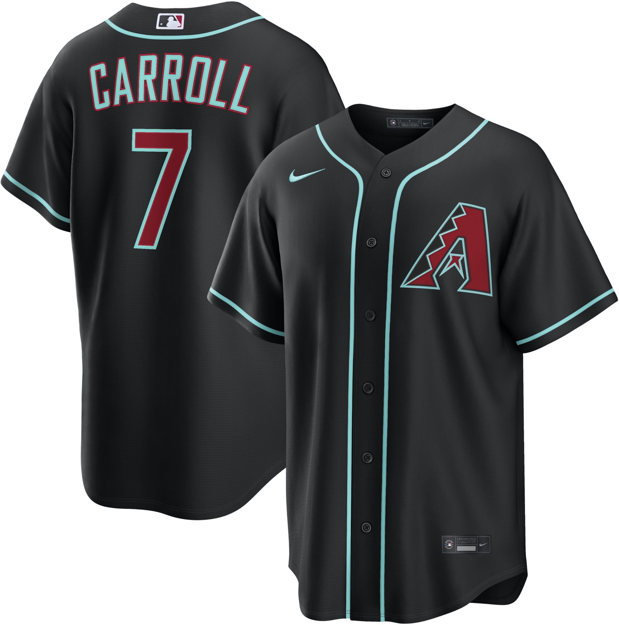 Nike Men's Arizona Diamondbacks Black Corbin Carroll #7 Alternate