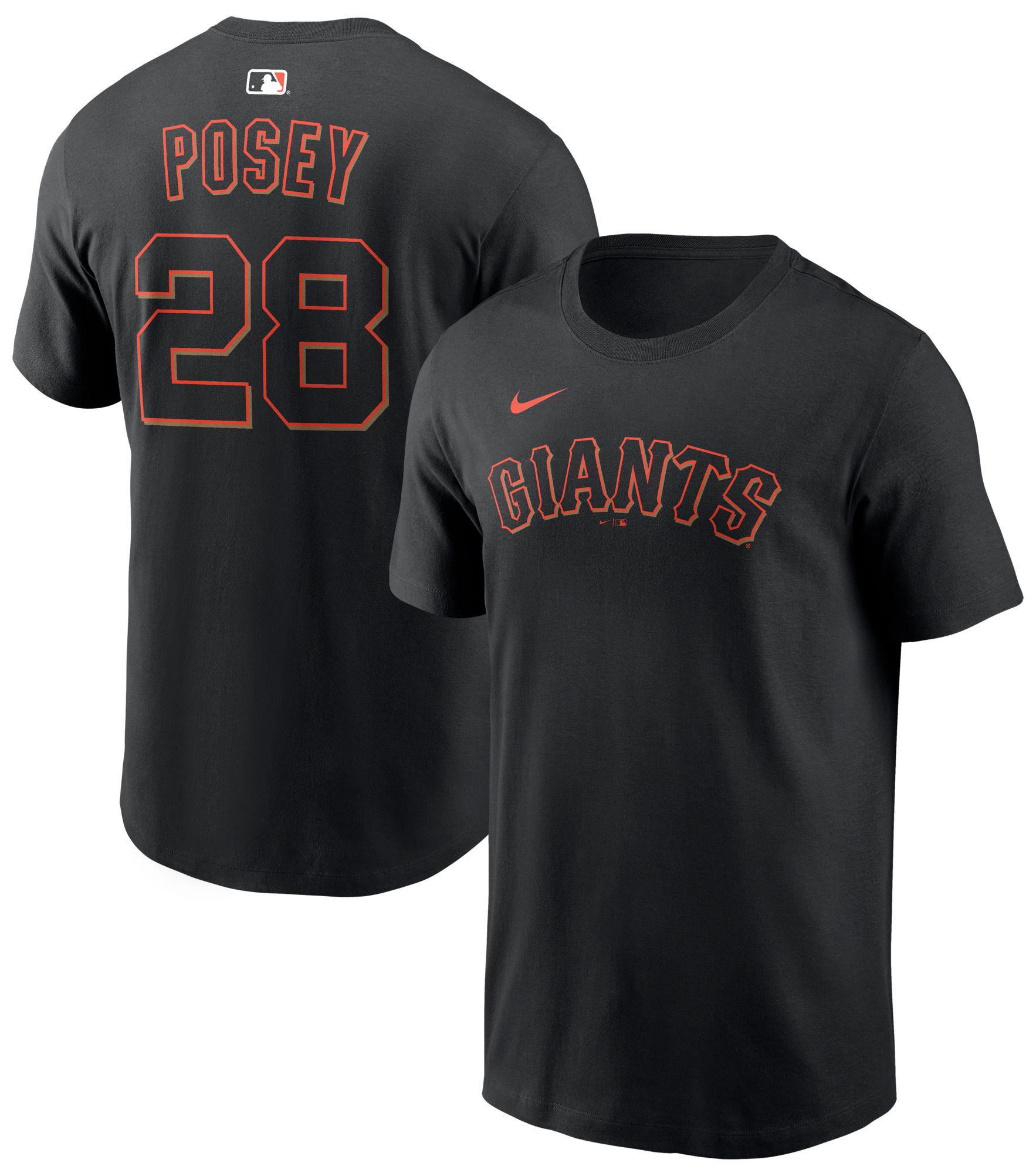 Nike Men's San Francisco Giants Buster Posey #28 Black Home T